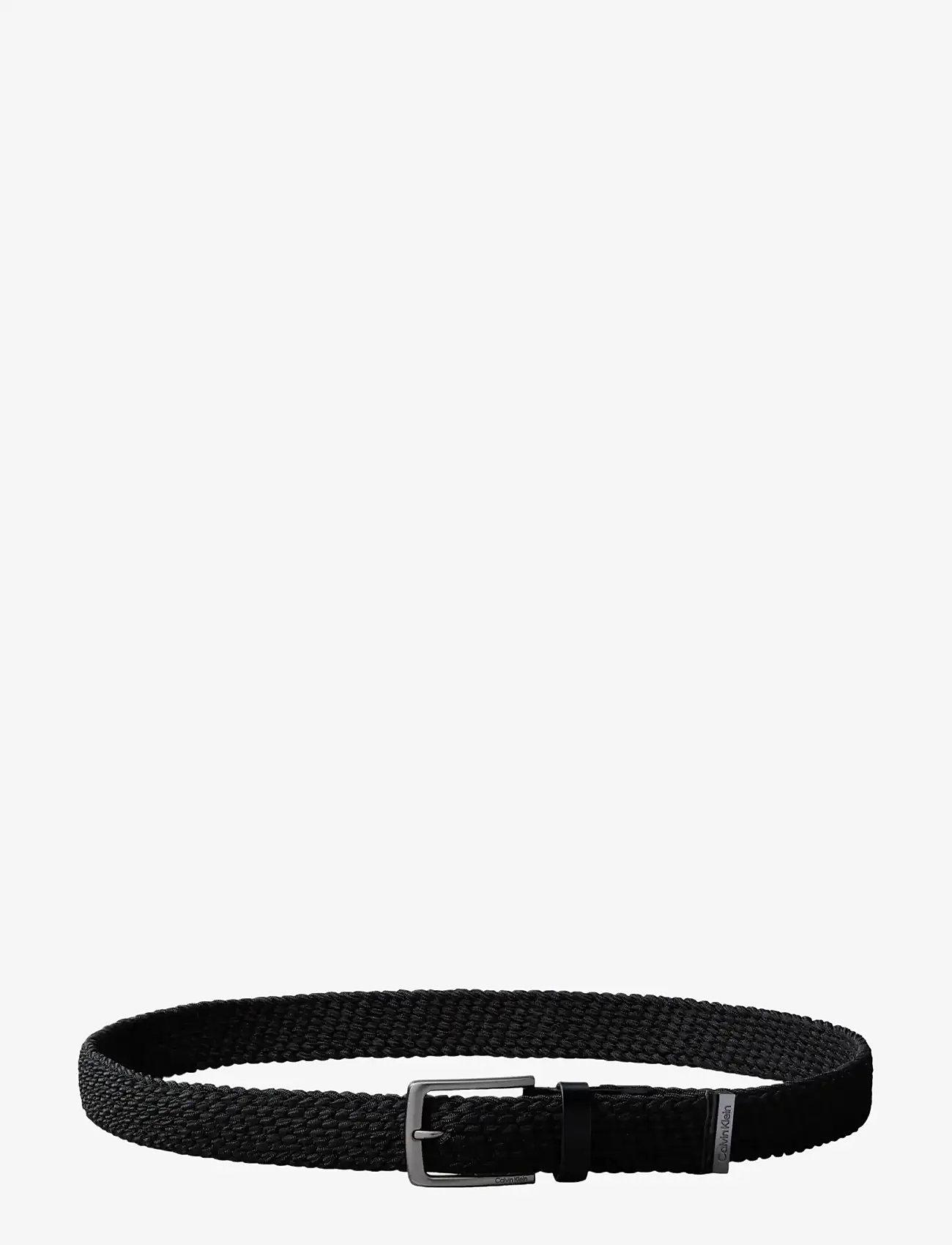 Calvin Klein - CASUAL PIN BUCKLE  35MM FIXED - - flettede bælter - black   matte gunmetal - 1