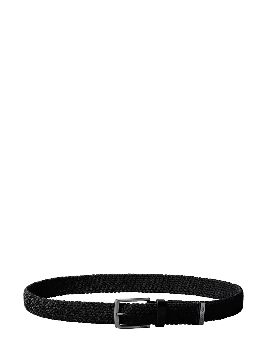 Calvin Klein - CASUAL PIN BUCKLE 35MM FIXED - - flätade skärp - black matte gunmetal - 1