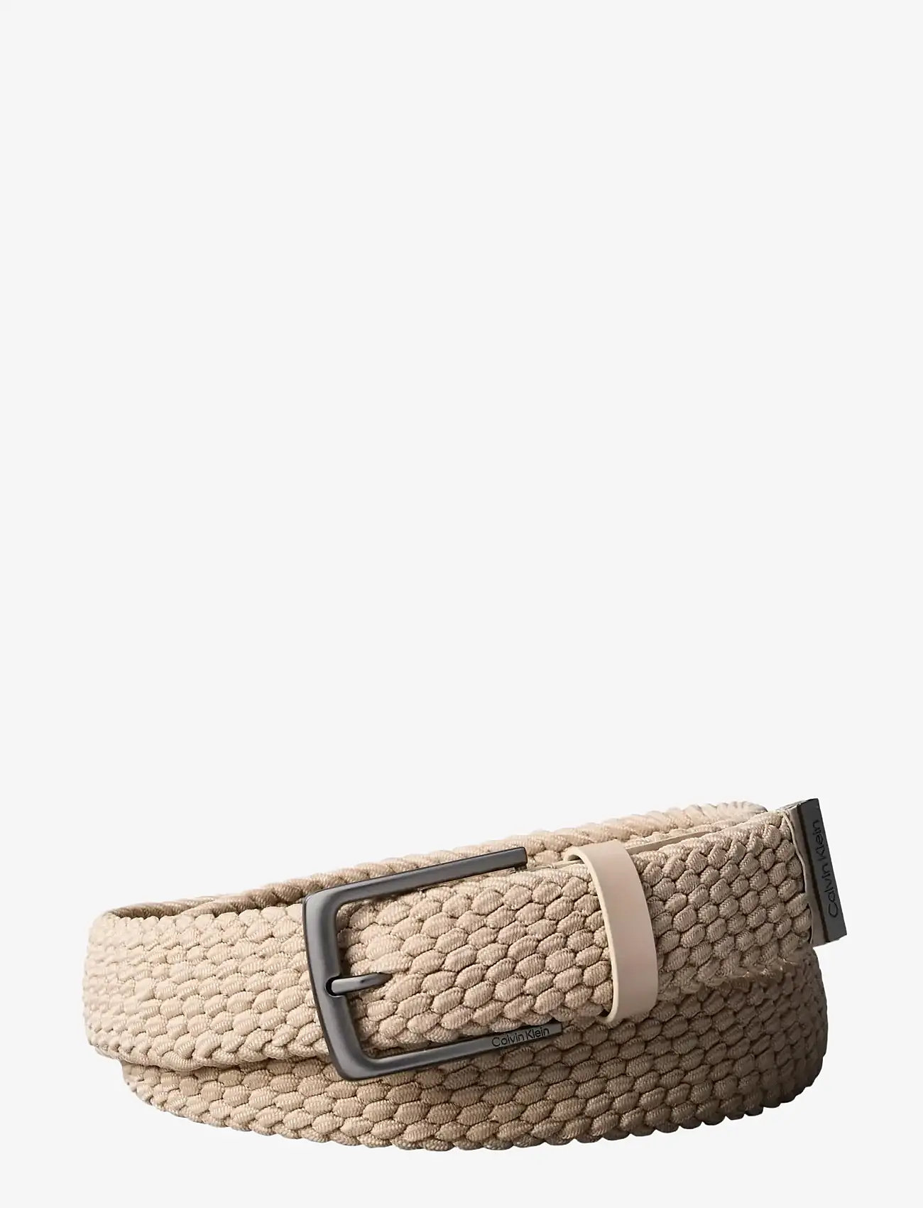 Calvin Klein - CASUAL PIN BUCKLE  35MM FIXED - - flettede bælter - stony beige - 0