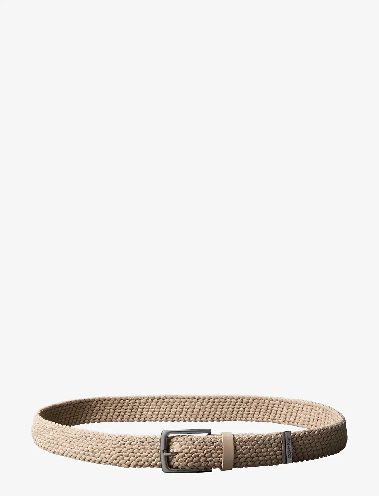 Calvin Klein - CASUAL PIN BUCKLE  35MM FIXED - - flettede bælter - stony beige - 1