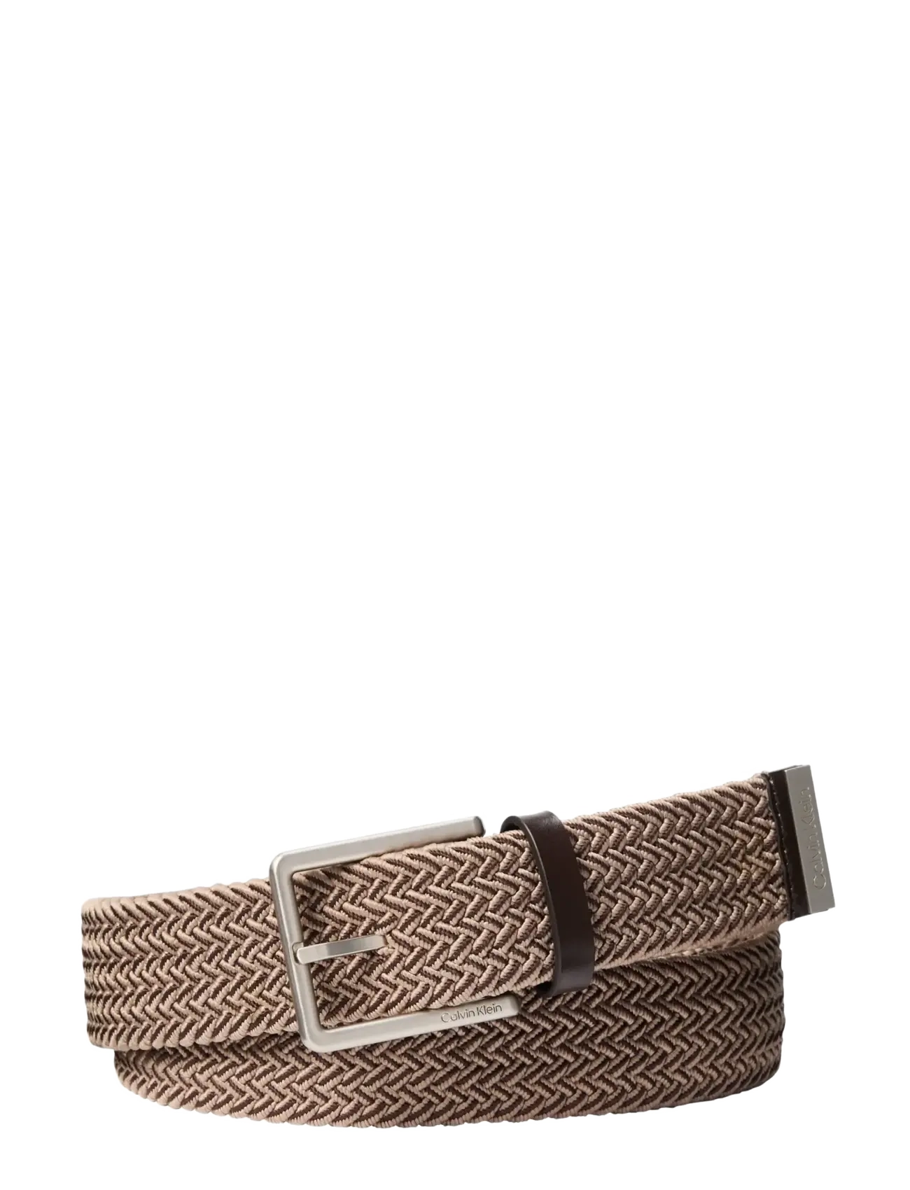 Calvin Klein Warmth Buckle Braided 35Mm, 95, Belts, Beige - Belt, Männerswear