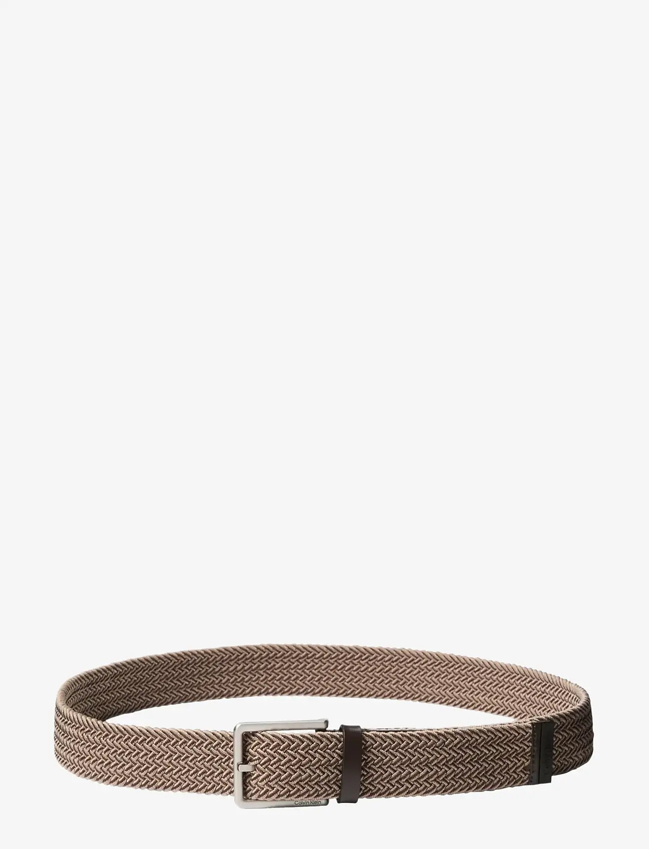 Calvin Klein - WARMTH BUCKLE BRAIDED 35MM - flettede bælter - desert taupe brushed nickel - 1