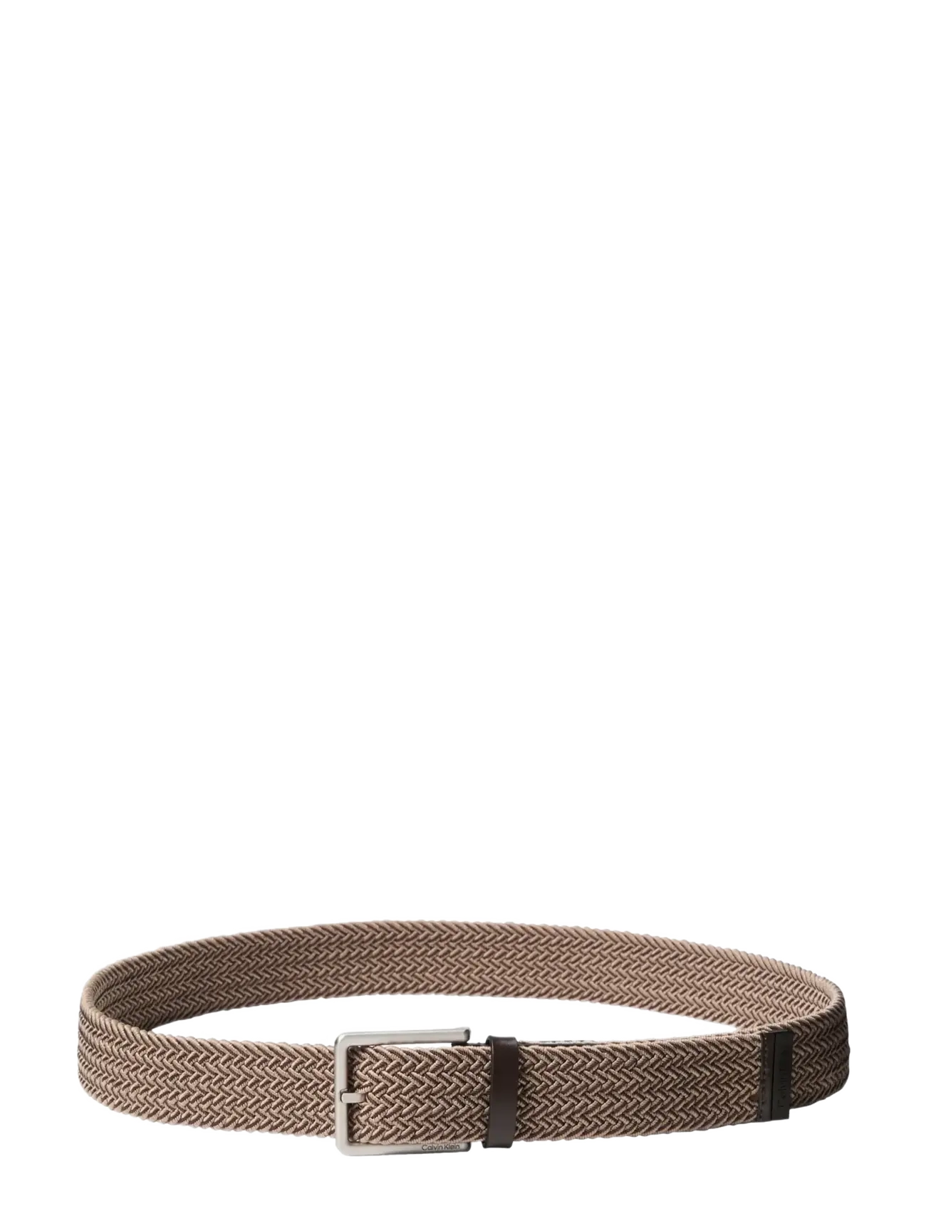 Calvin Klein - WARMTH BUCKLE BRAIDED 35MM - flätade skärp - desert taupe brushed nickel - 1