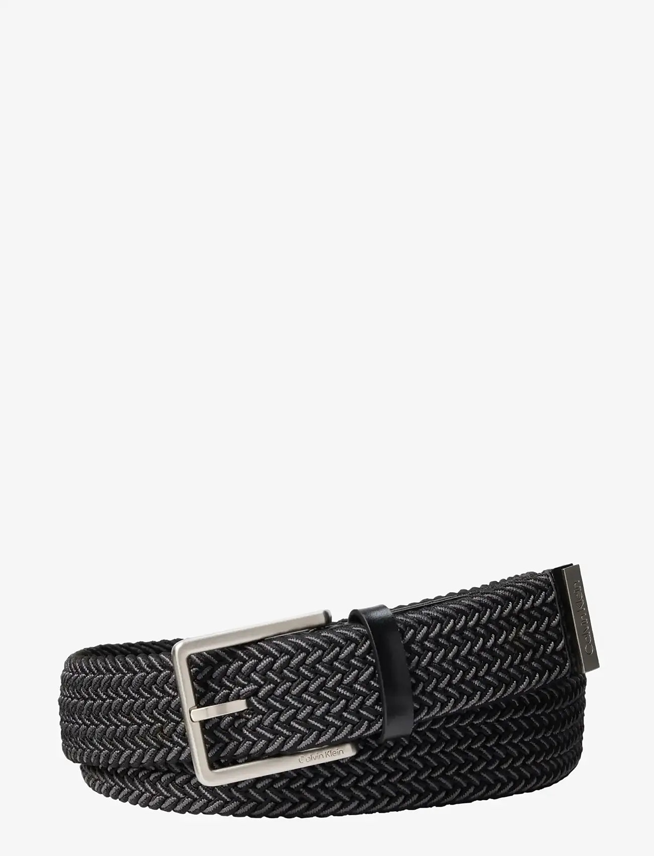 Calvin Klein - WARMTH BUCKLE BRAIDED 35MM - geflochten gürtel - black   brushed nickel - 0