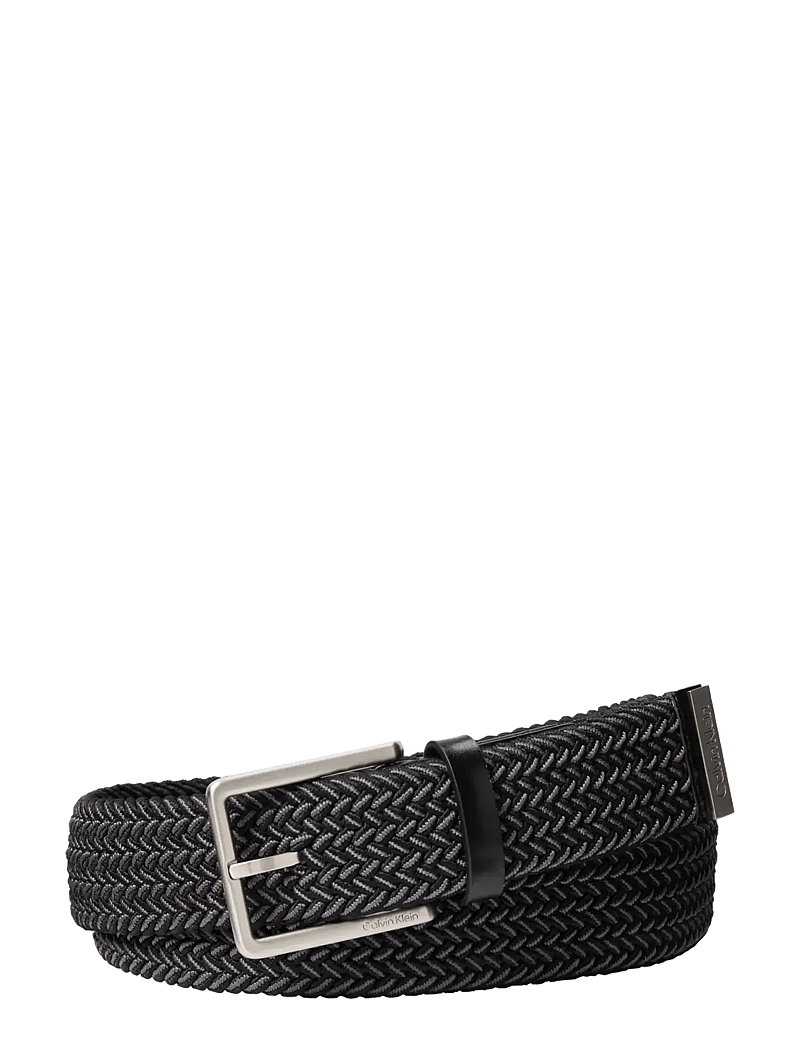 Calvin Klein - WARMTH BUCKLE BRAIDED 35MM - geflochten gürtel - black brushed nickel - 0