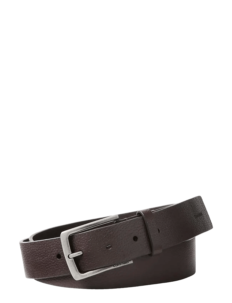 Calvin Klein - CASUAL PIN BUCKLE PEBBLE 35MM - klassiske bælter - ck dark brown antique silver - 0