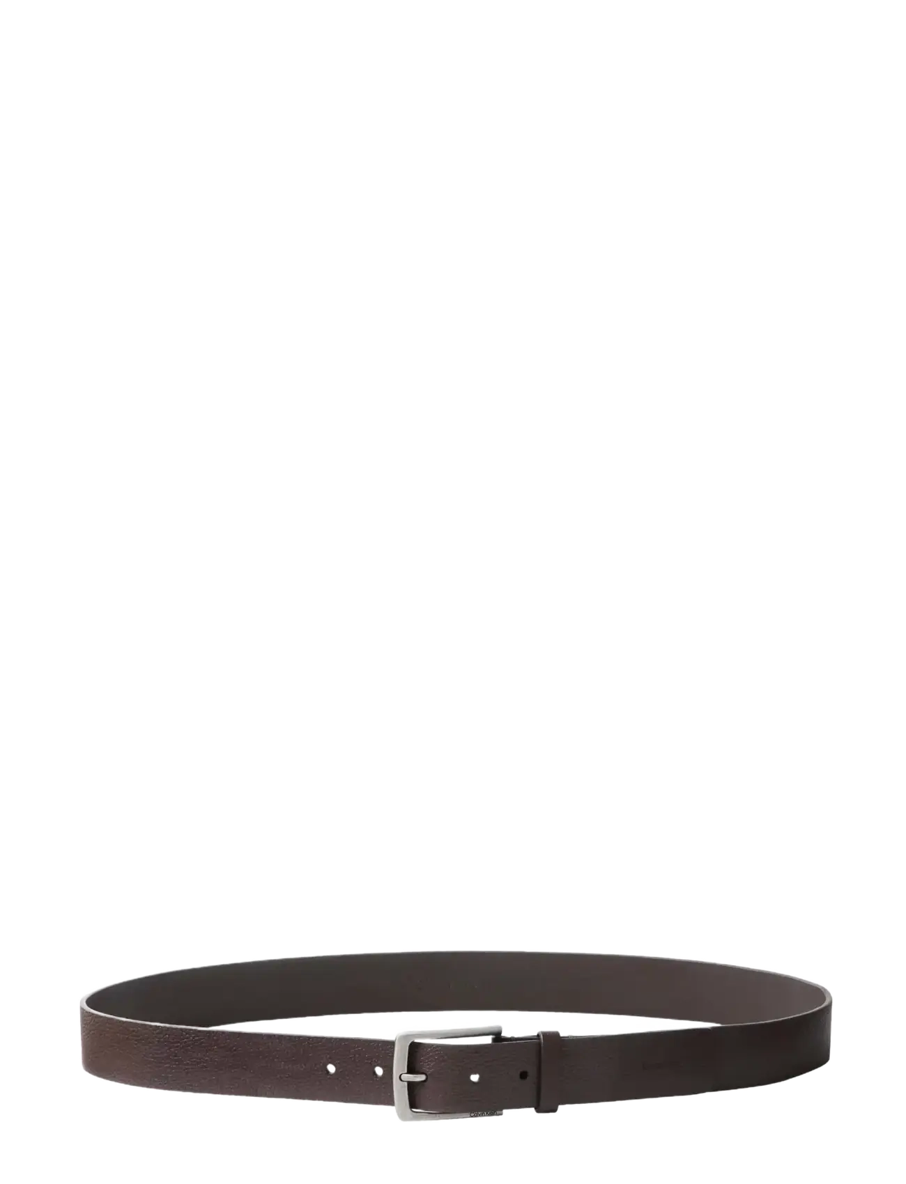 Calvin Klein - CASUAL PIN BUCKLE PEBBLE 35MM - klassiske bælter - ck dark brown   antique silver - 1