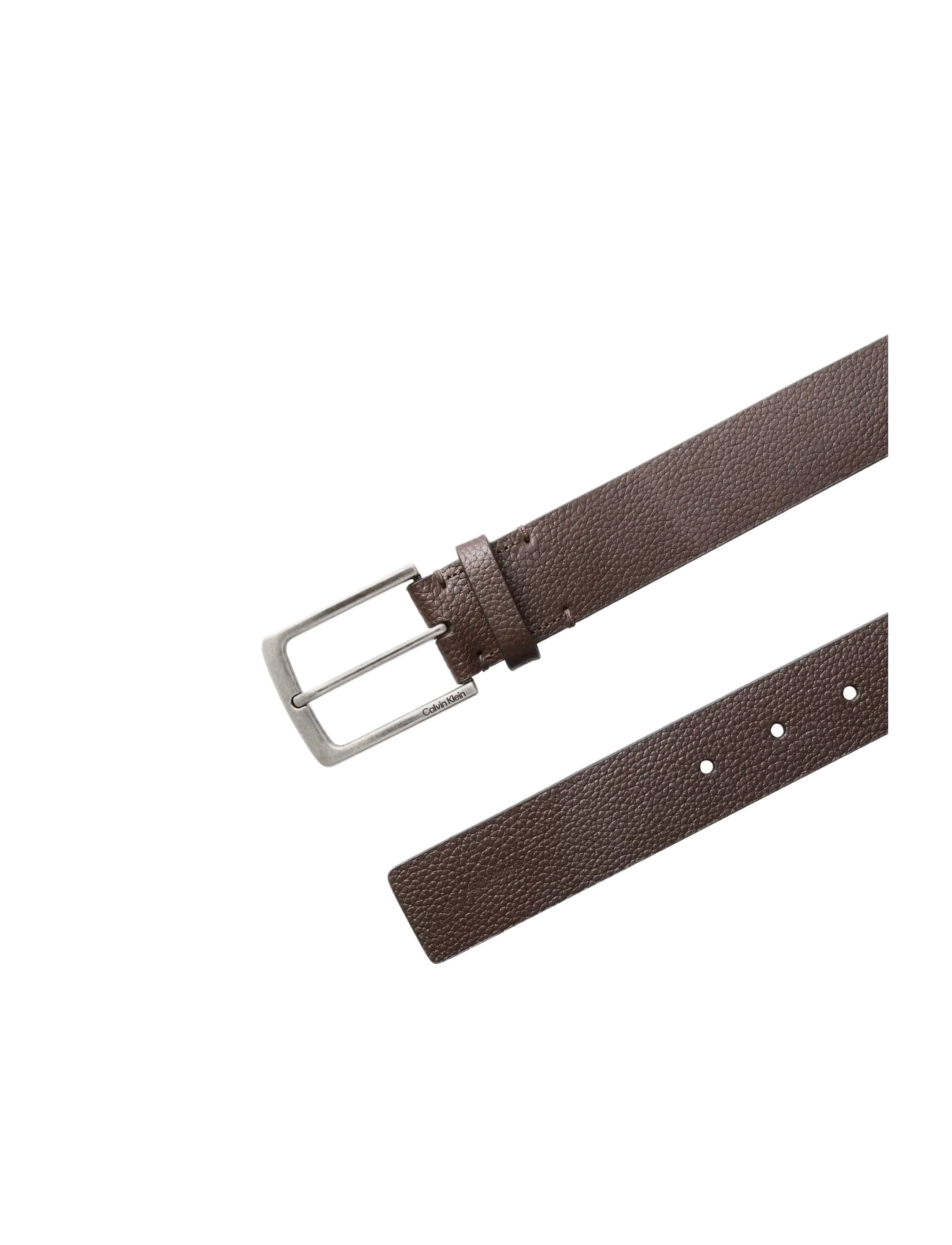 Calvin Klein - CASUAL PIN BUCKLE PEBBLE 35MM - klassiske bælter - ck dark brown   antique silver - 2