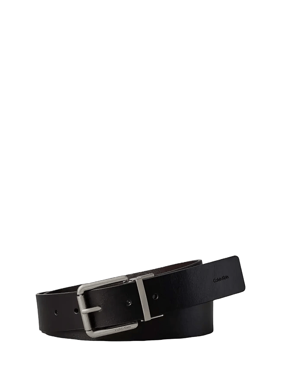 Calvin Klein - CASUAL ROLLER BUCKLE 35MM ADJ/RE - klassiske bælter - black ck dark brown antique silver - 0