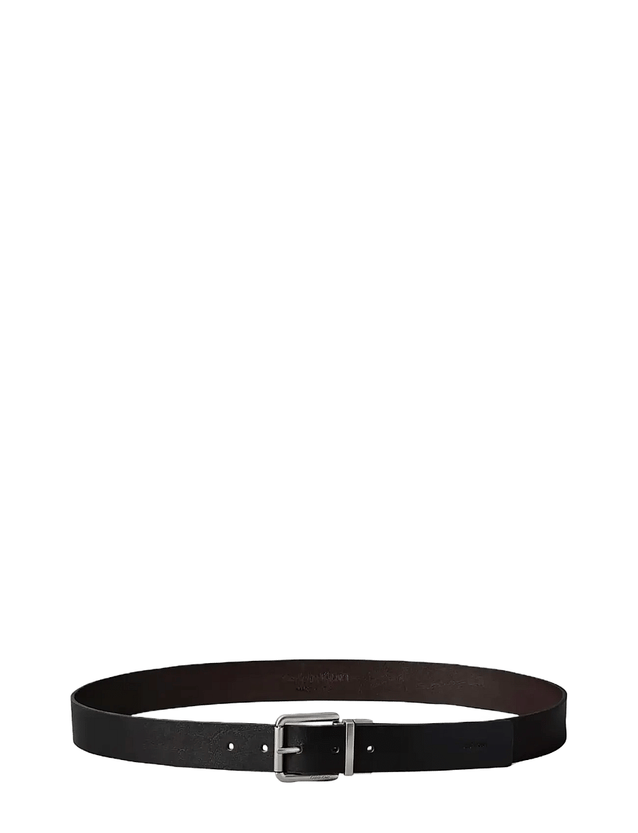Calvin Klein - CASUAL ROLLER BUCKLE 35MM ADJ/RE - klassiske bælter - black ck dark brown antique silver - 1