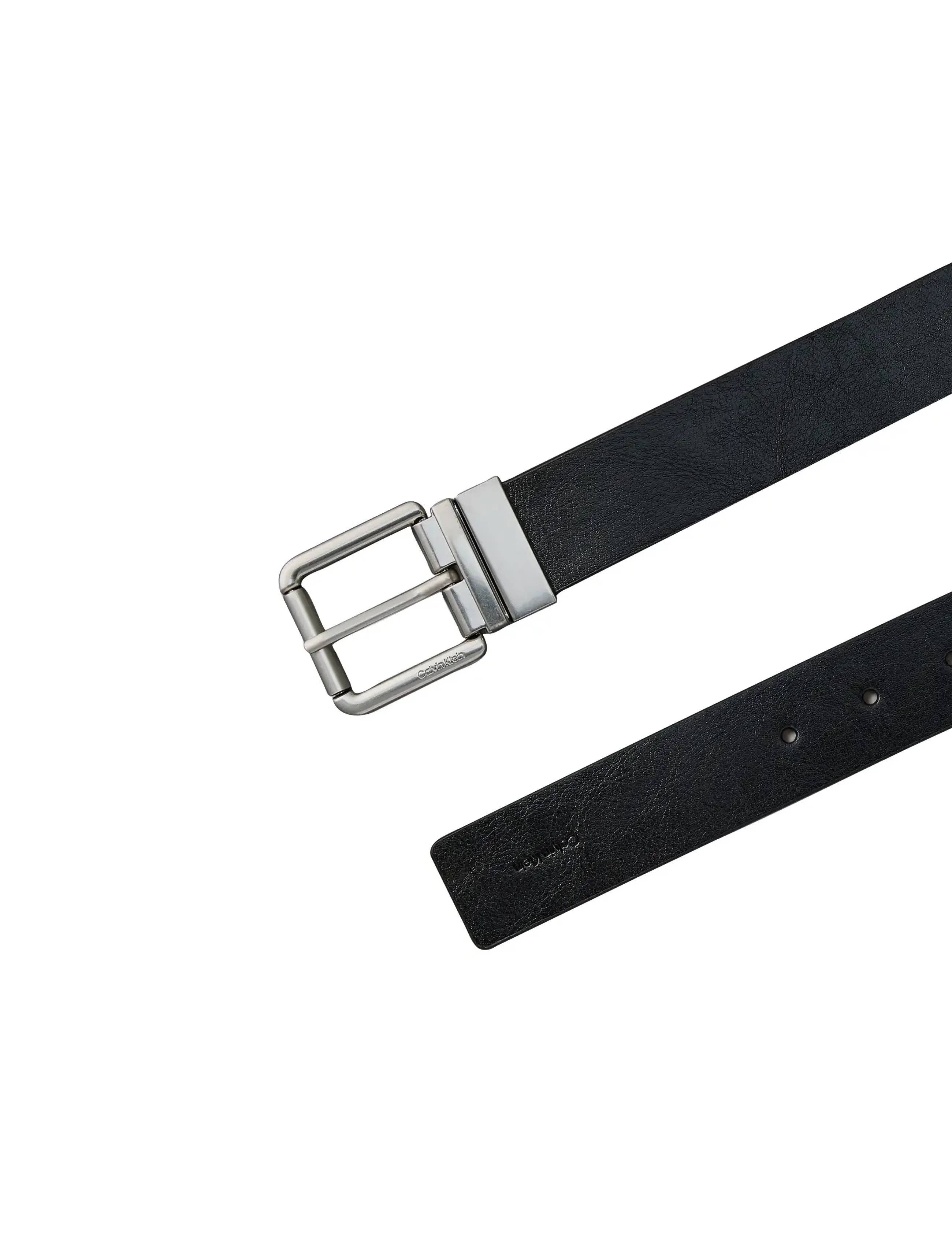 Calvin Klein - CASUAL ROLLER BUCKLE 35MM ADJ/RE - klassiske bælter - black ck dark brown antique silver - 2