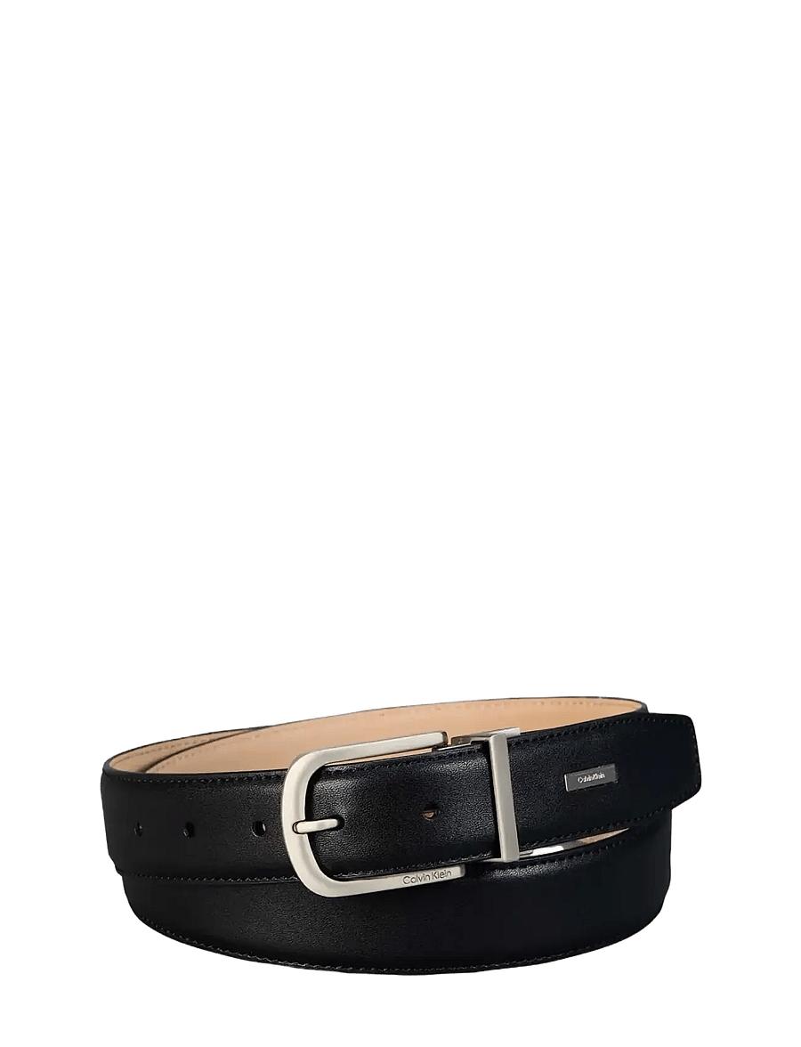 Calvin Klein - CURVED PIN BUCKLE SMOOTH 32MM AD - klassiska skärp - black brushed nickel - 0