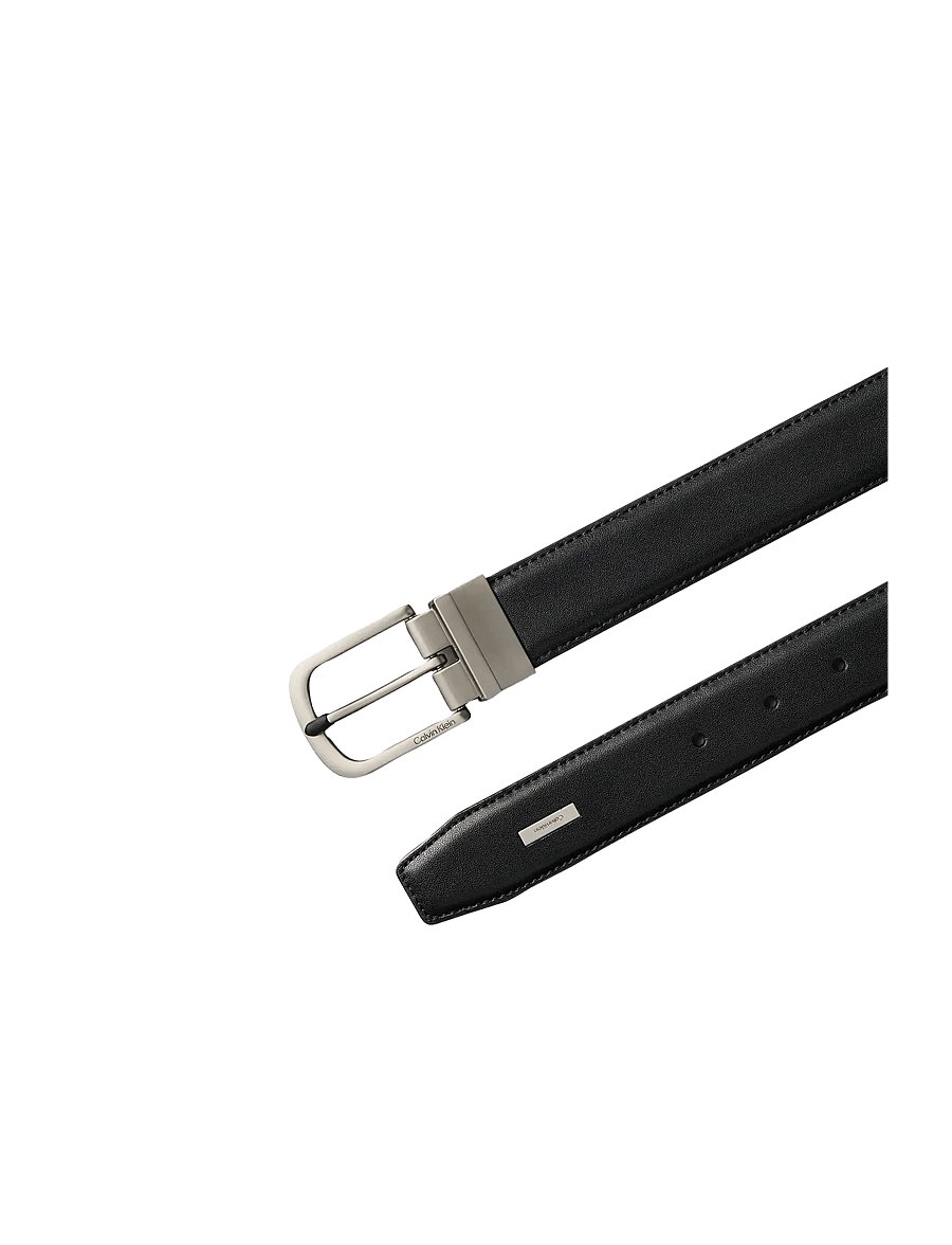 Calvin Klein - CURVED PIN BUCKLE SMOOTH 32MM AD - klassiska skärp - black brushed nickel - 1