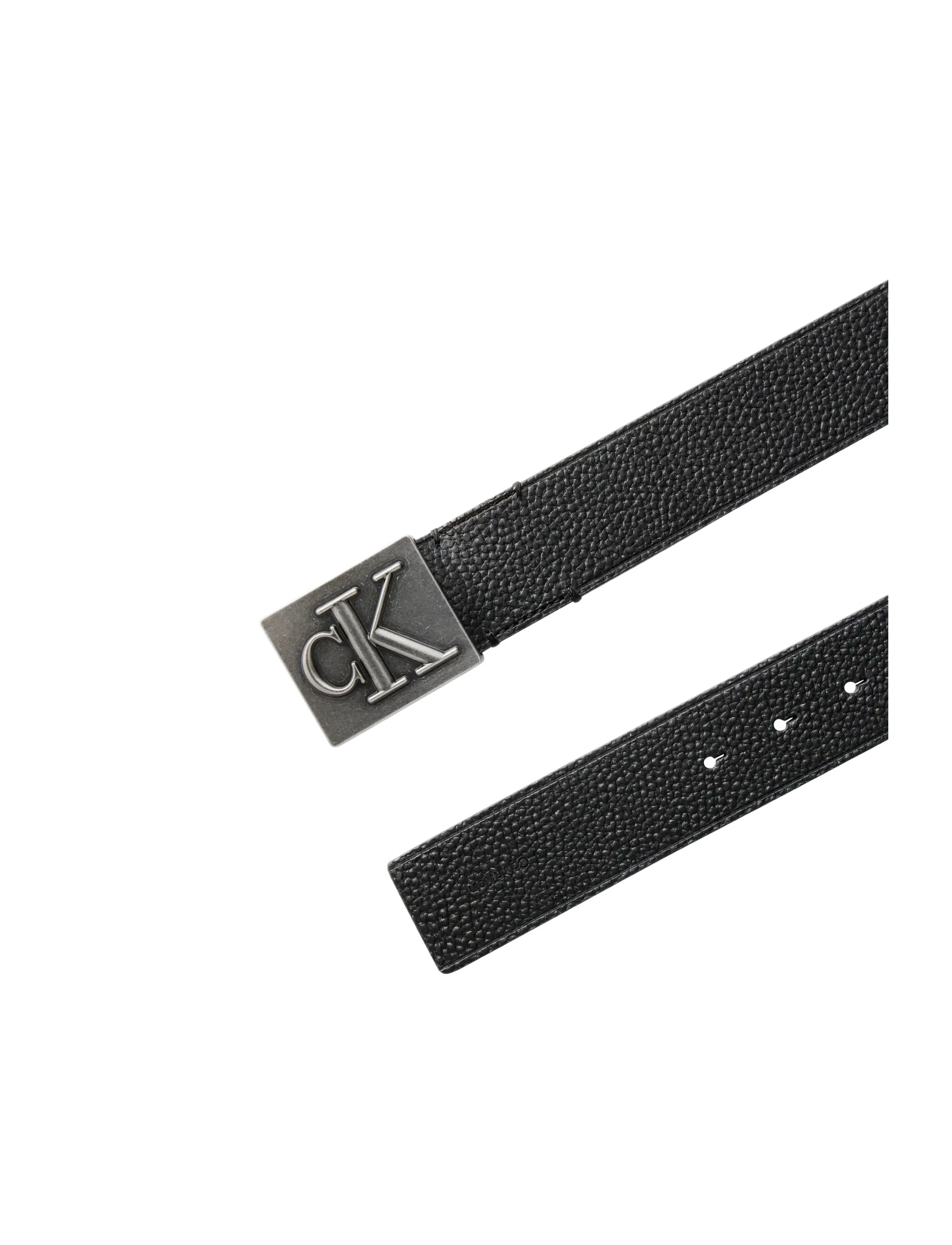 Calvin Klein - SSNL MONO PLAQUE 40MM - klasiskās jostas - black antique silver - 1