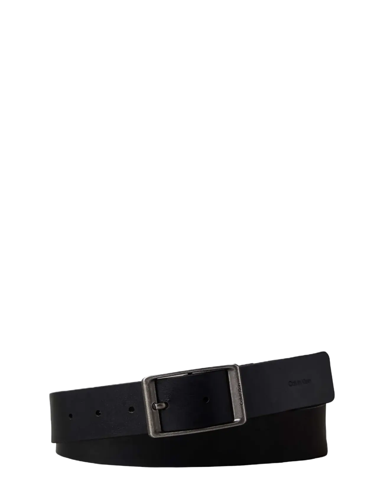 Calvin Klein CASUAL ROUND BUCKLE TUMBLED 35MM - Inspiration - BLACK ANTIQUE SILVER / black