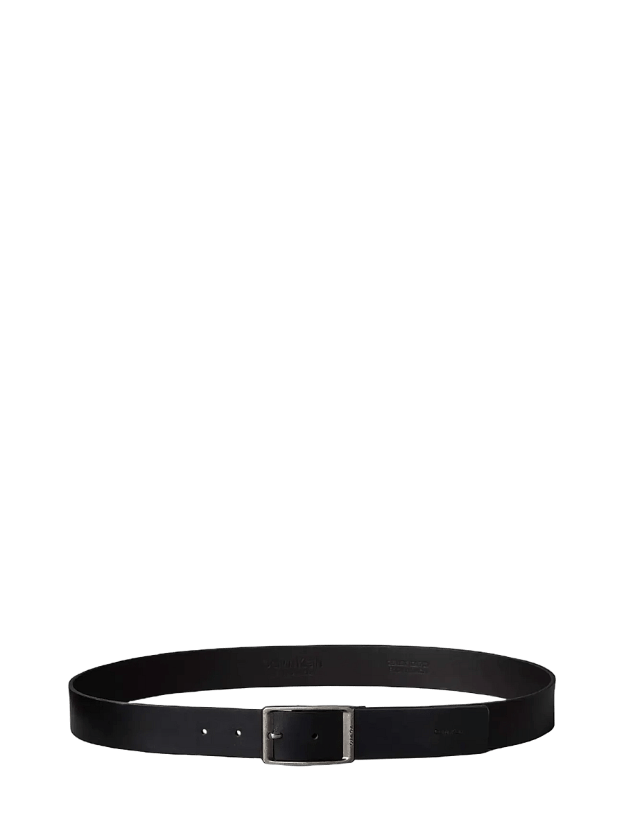 Calvin Klein - CASUAL ROUND BUCKLE TUMBLED 35MM - klassische gürtel - black antique silver - 1