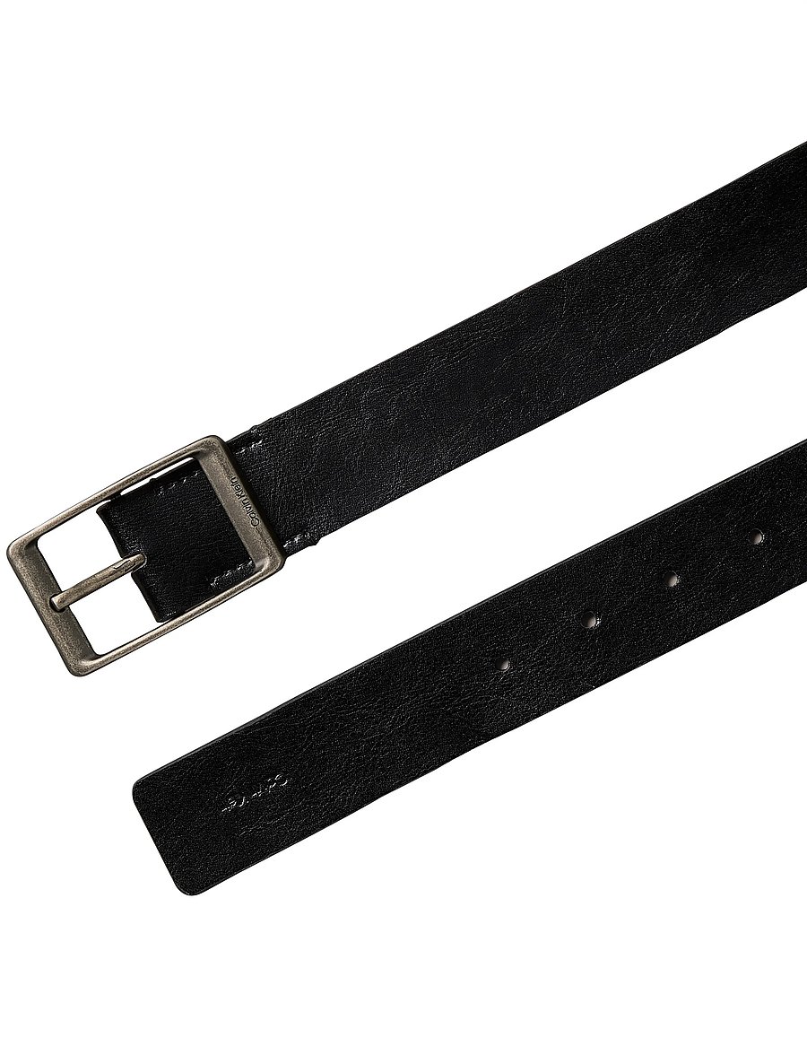 Calvin Klein - CASUAL ROUND BUCKLE TUMBLED 35MM - klassische gürtel - black antique silver - 2
