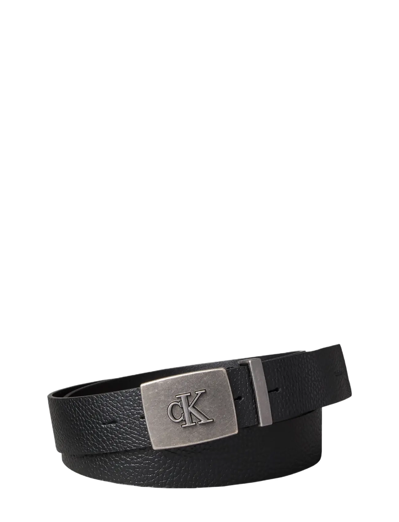 Calvin Klein JEANS PLAQUE PEBBLE 35MM FIXED - Accessories - BLACK ANTIQUE SILVER / black