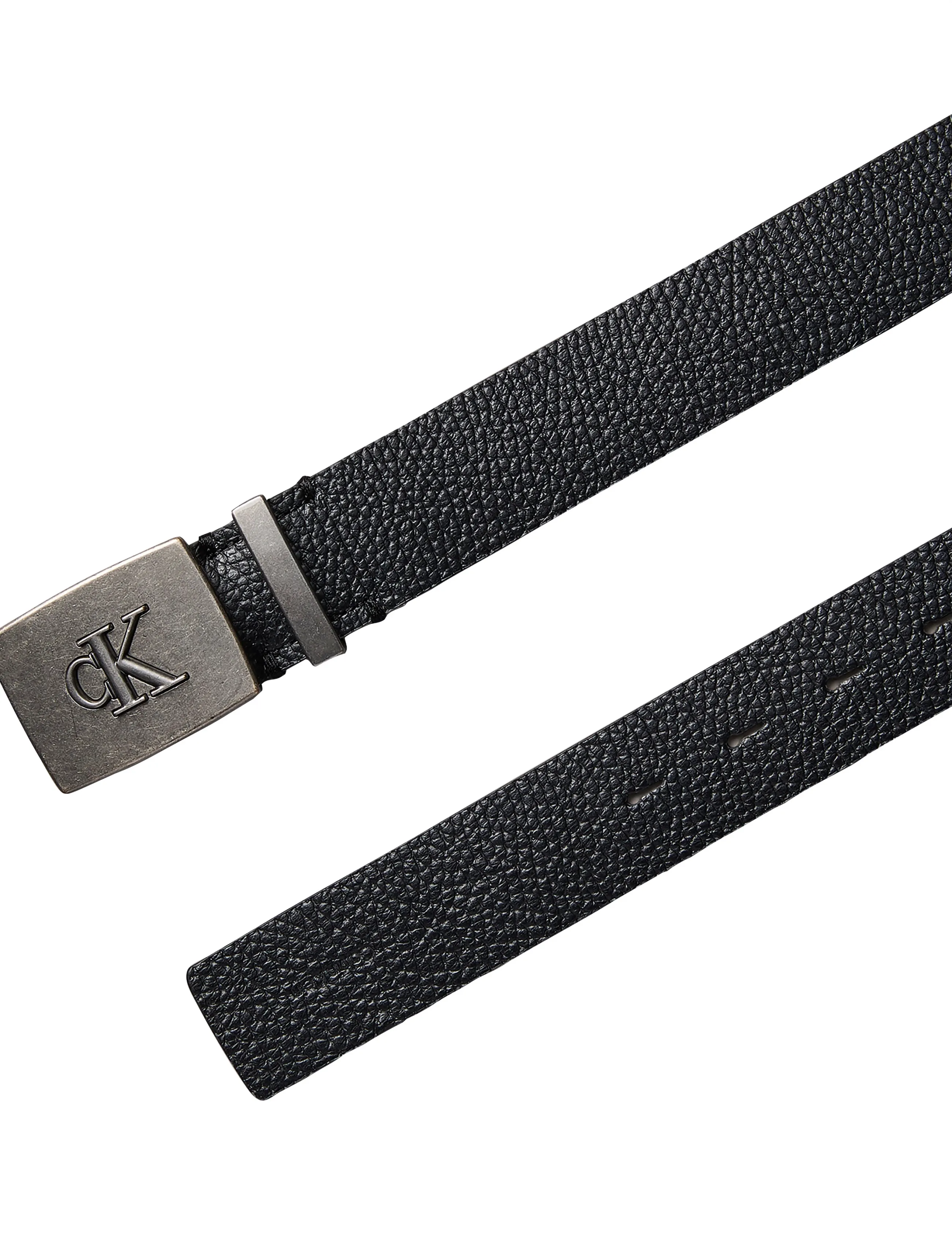 Calvin Klein - JEANS PLAQUE PEBBLE 35MM FIXED - black antique silver - 2