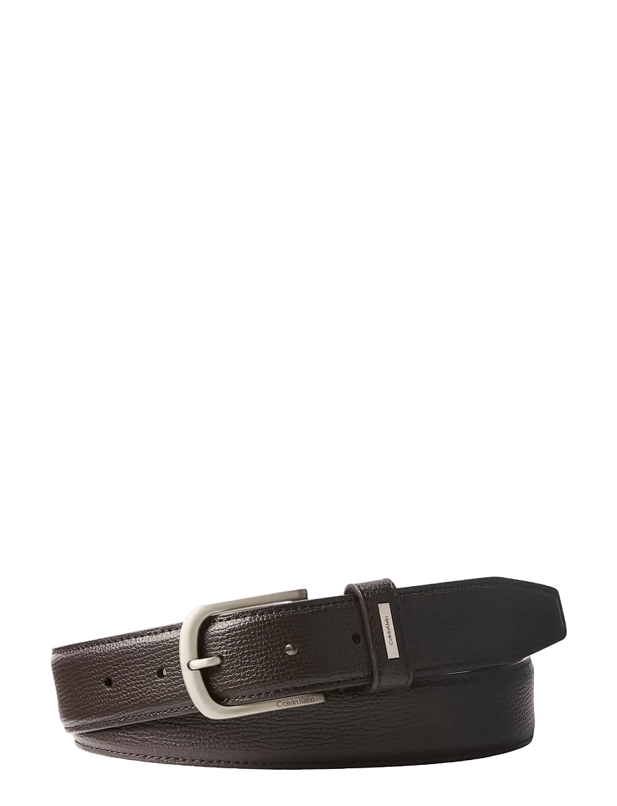 Calvin Klein - CURVED PIN BUCKLE 32MM FIXED - klassische gürtel - ck dark brown brushed nickel - 0