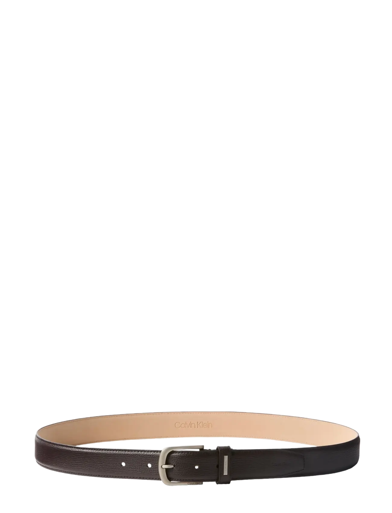 Calvin Klein - CURVED PIN BUCKLE 32MM FIXED - ck dark brown   brushed nickel - 1