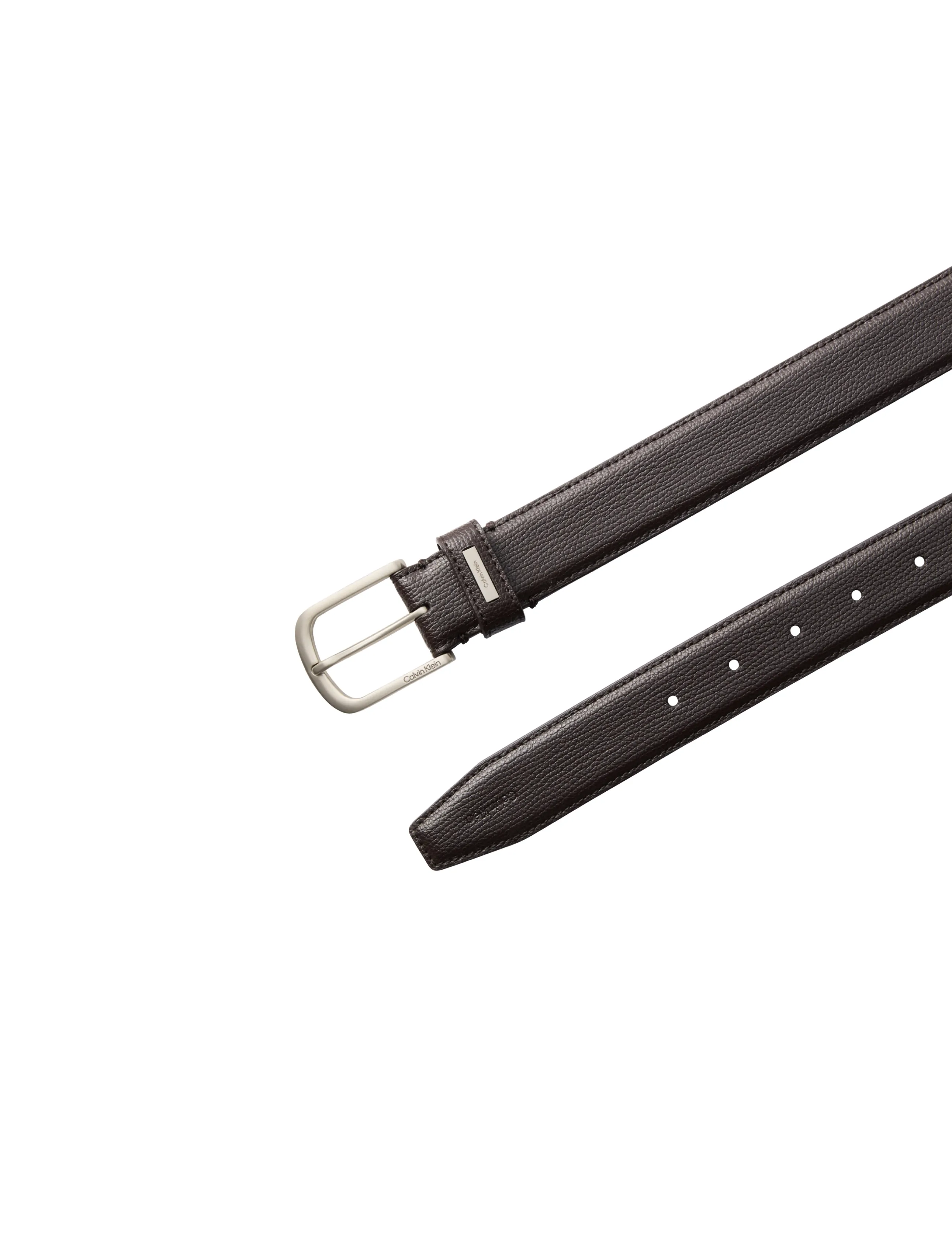 Calvin Klein - CURVED PIN BUCKLE 32MM FIXED - ck dark brown   brushed nickel - 2