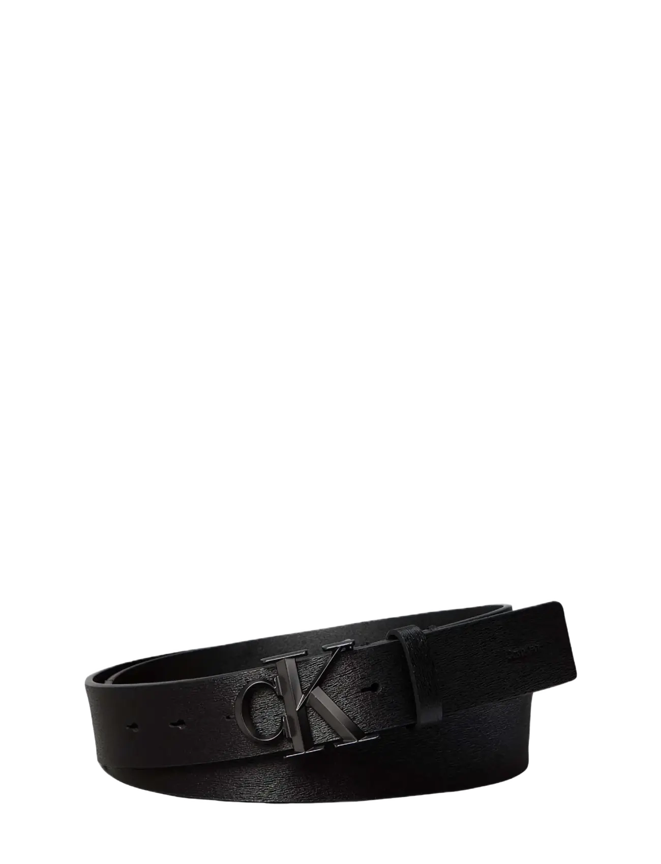 Calvin Klein CK FACETED BUCKLE 32MM - Inspiration - BLACK   MATTE GUNMETAL / black