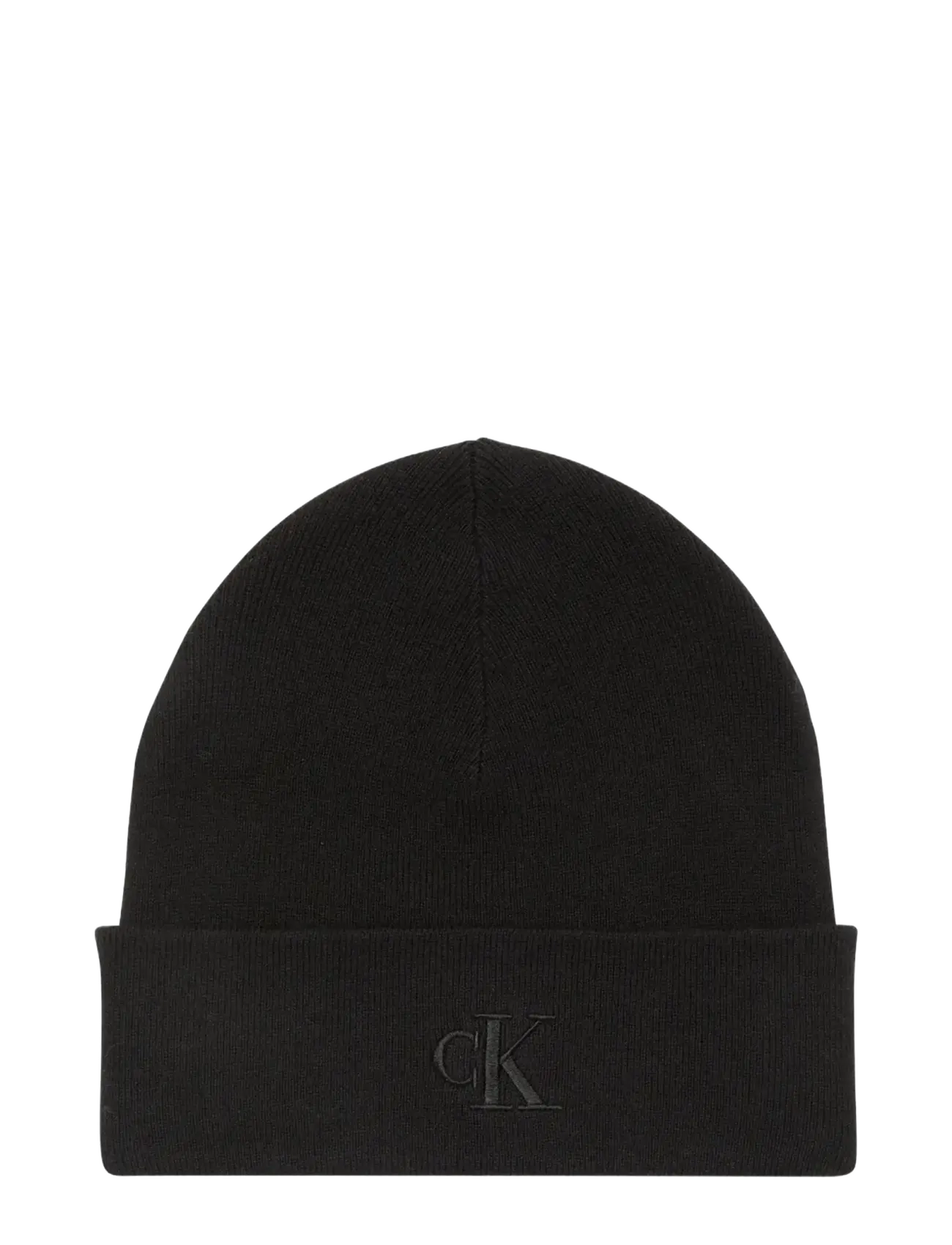 Calvin Klein CK FINE RIB BEANIE - Streetstyle - BLACK / black