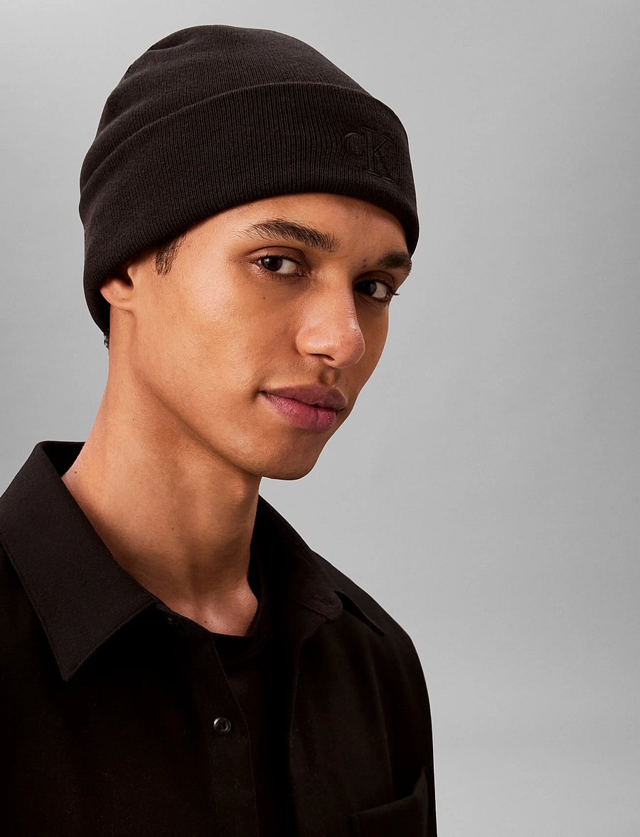 Calvin Klein - CK FINE RIB BEANIE - shop efter anledning - black - 0