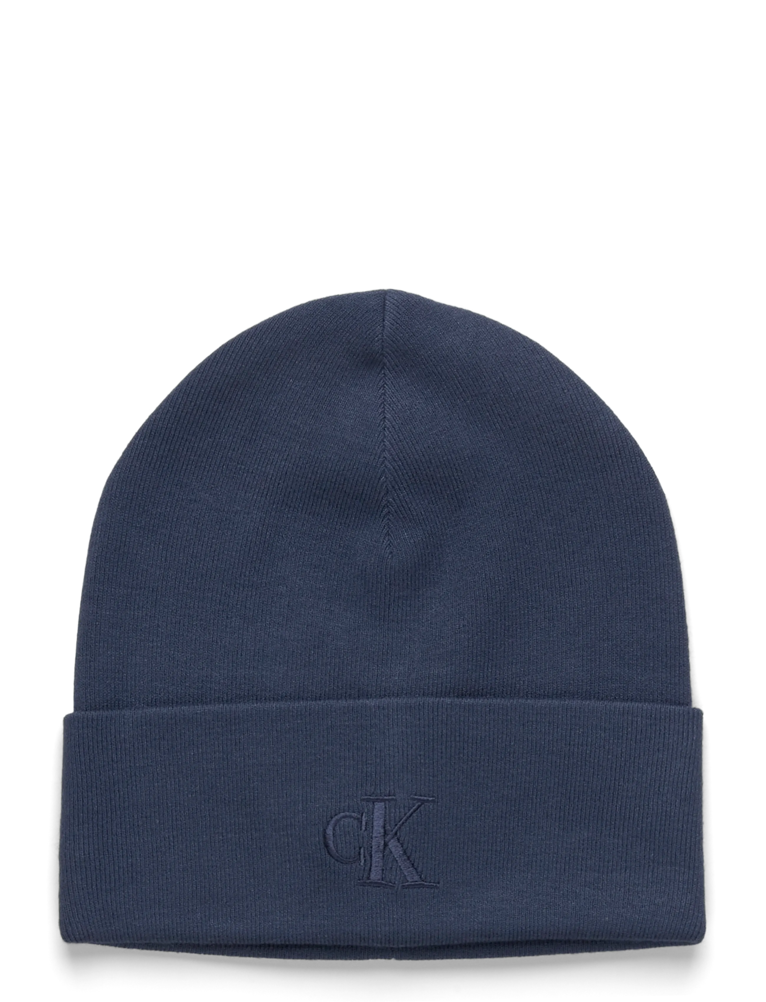 CK FINE RIB BEANIE - DARK DENIM