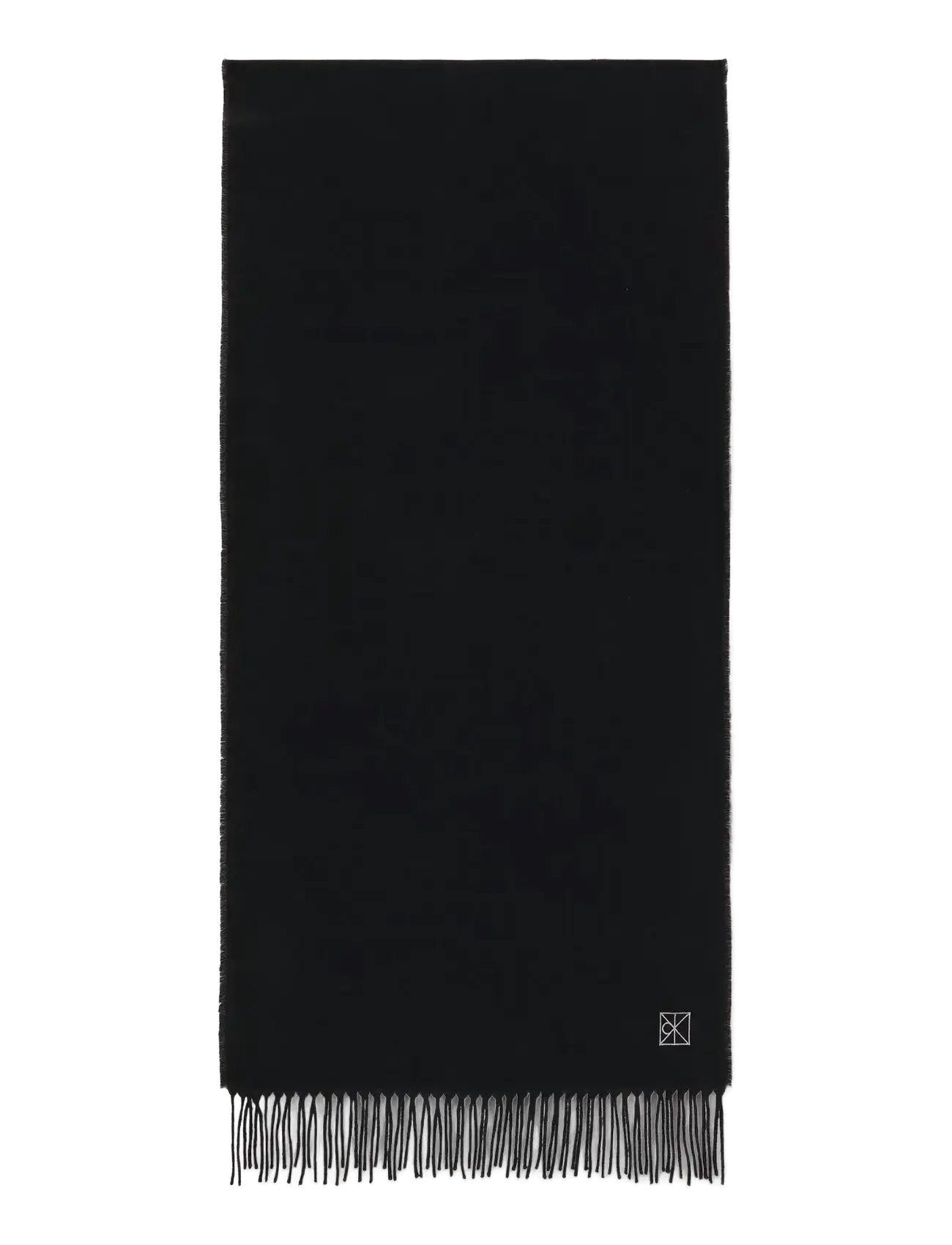 EMBLEM 2-TONE FRINGE MW SCARF - BLACK/STORM FRONT