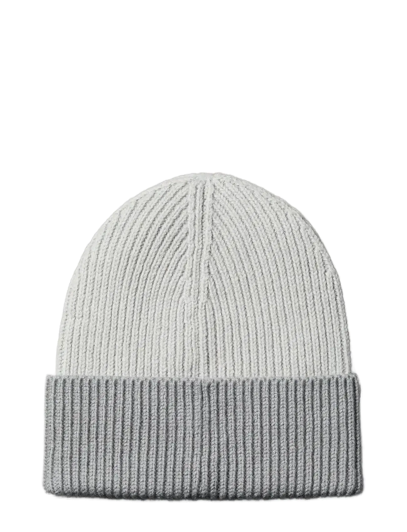 Calvin Klein - PATCH WOOL CHUNKY RIB BEANIE - beanies - quiet gray chiseled stone - 1