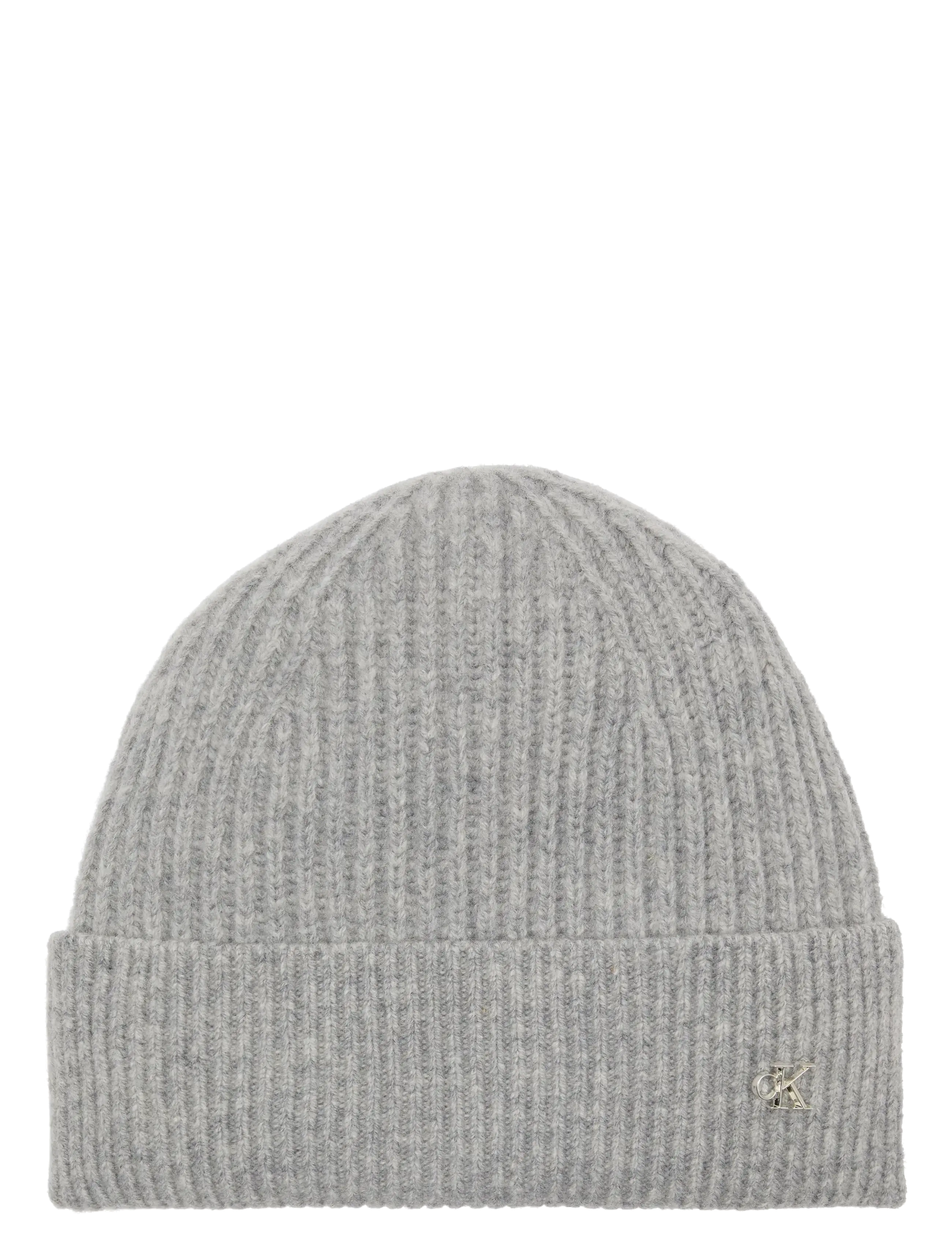 CALVIN KLEIN Ck Metal Wolle Pudelmütze Grau - One Size - Herren