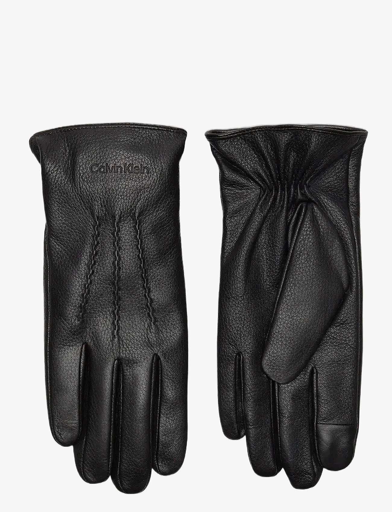 Calvin Klein - CLASSIC PEBBLE LEATHER GLOVES - shop by occasion - black - 1