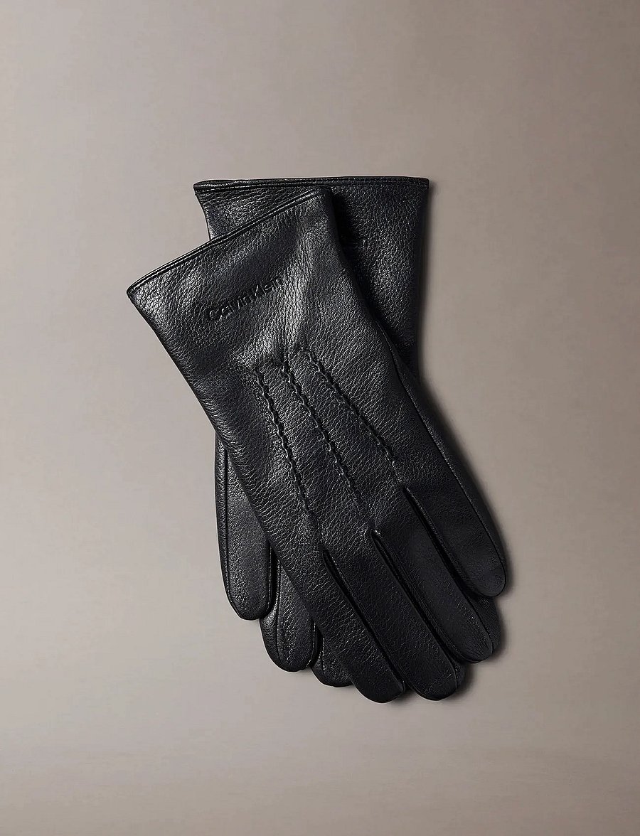 Calvin Klein - CLASSIC PEBBLE LEATHER GLOVES - osta olukorra järgi - black - 0