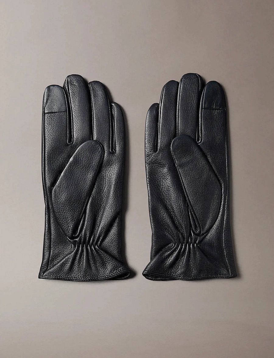 Calvin Klein - CLASSIC PEBBLE LEATHER GLOVES - osta olukorra järgi - black - 3