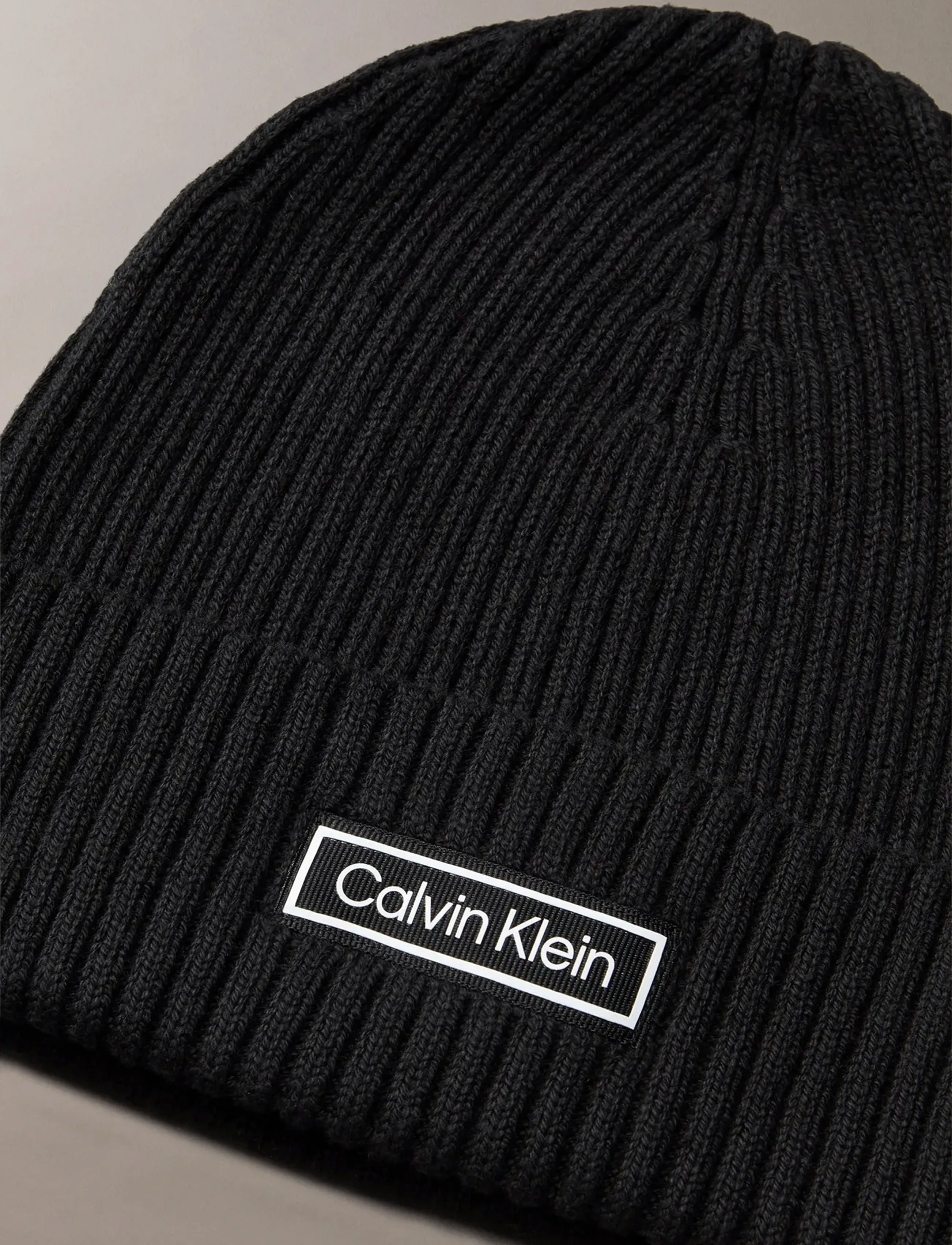 Calvin Klein - PATCH CHUNKY RIB COTTON BEANIE - shop by occasion - black - 3