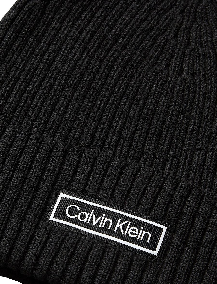 Calvin Klein - PATCH CHUNKY RIB COTTON BEANIE - shoppa efter tillfälle - black - 3