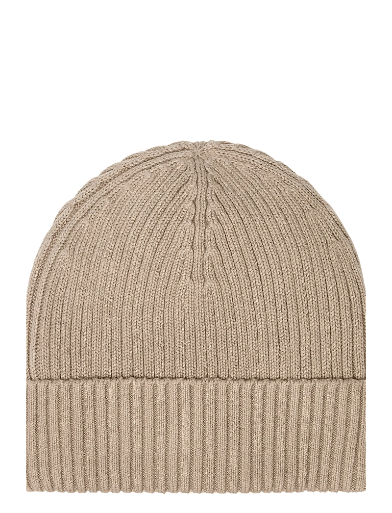 Calvin Klein - PATCH CHUNKY RIB COTTON BEANIE - shop by occasion - brindle - 1