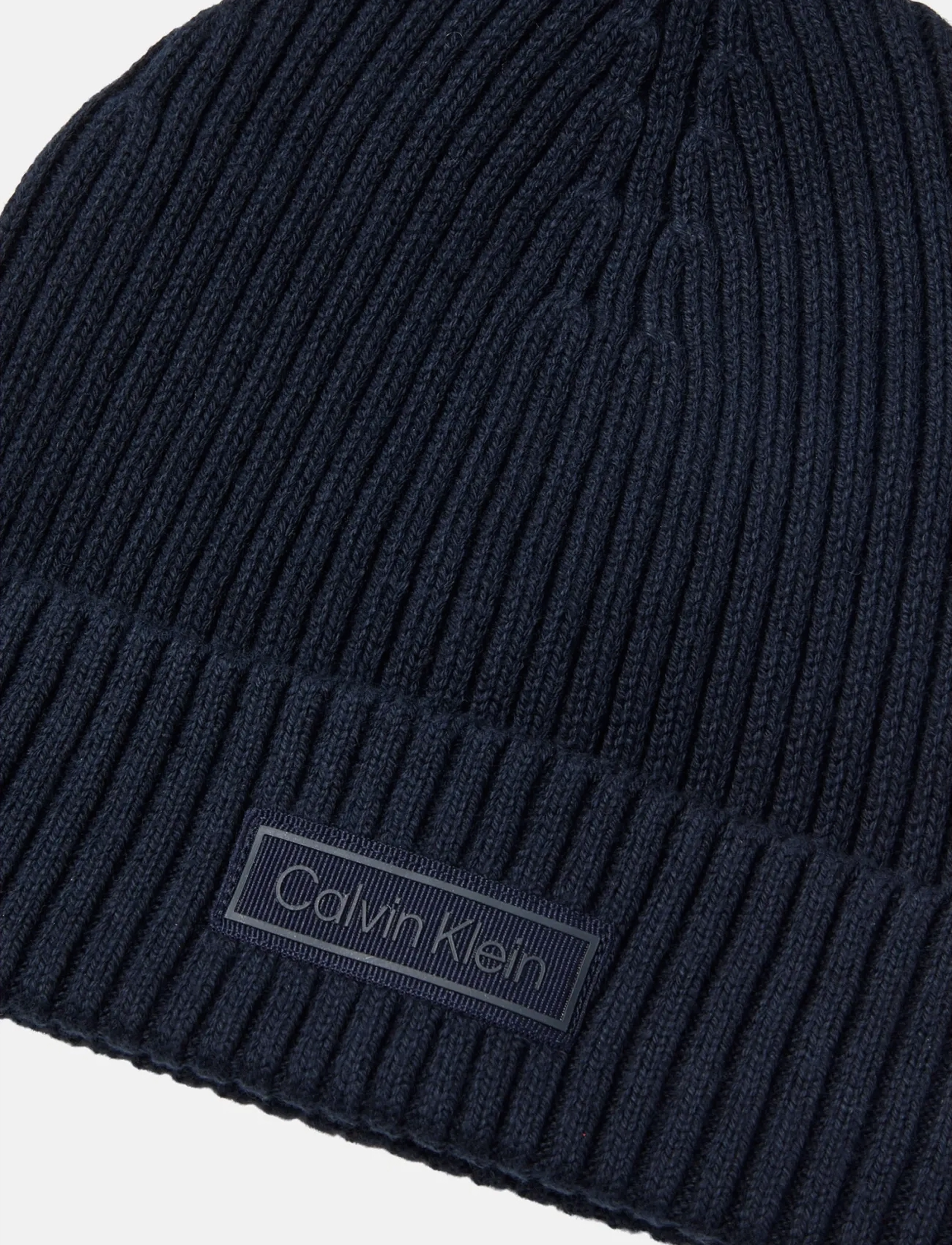 Calvin Klein - PATCH CHUNKY RIB COTTON BEANIE - accessories - dark sapphire - 2