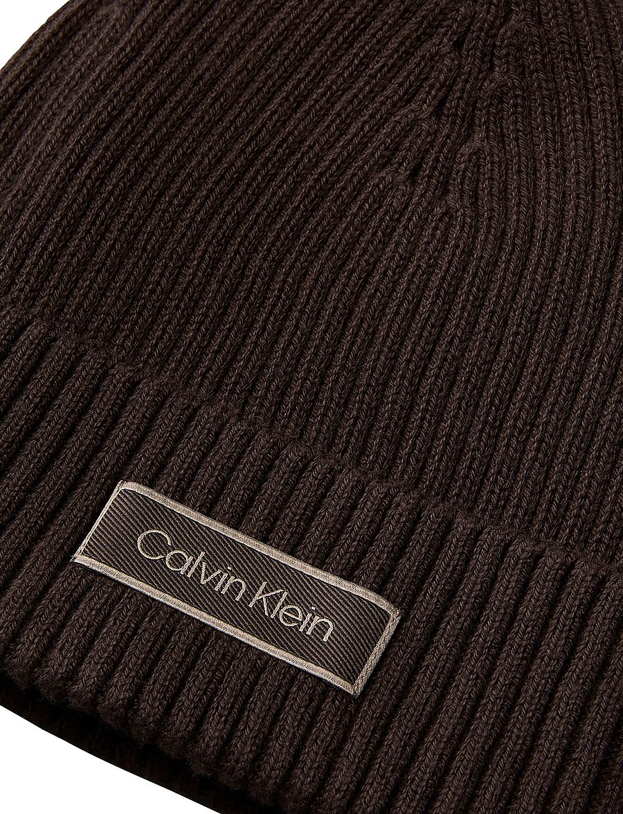 Calvin Klein - PATCH CHUNKY RIB COTTON BEANIE - shop efter anledning - delicioso - 2