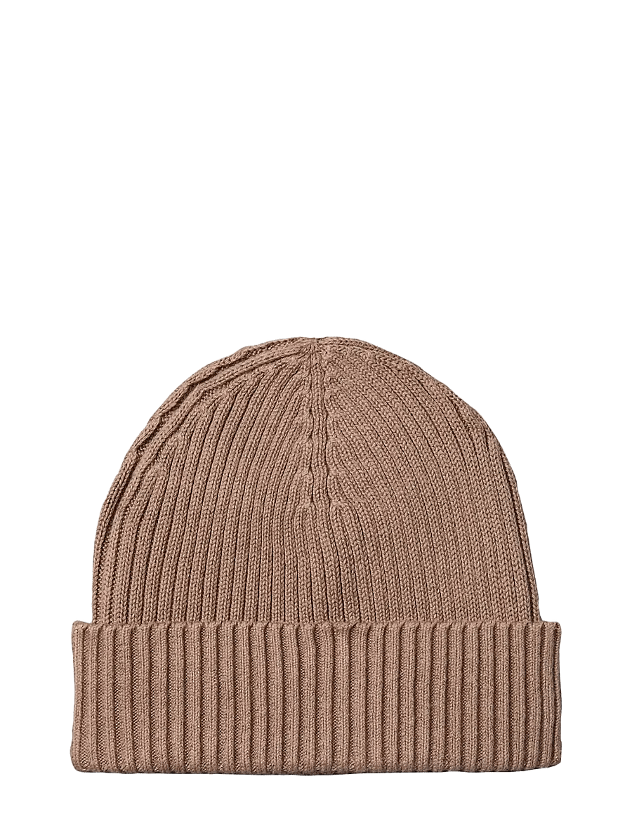 Calvin Klein - PATCH CHUNKY RIB COTTON BEANIE - nach anlass kaufen - desert taupe - 1