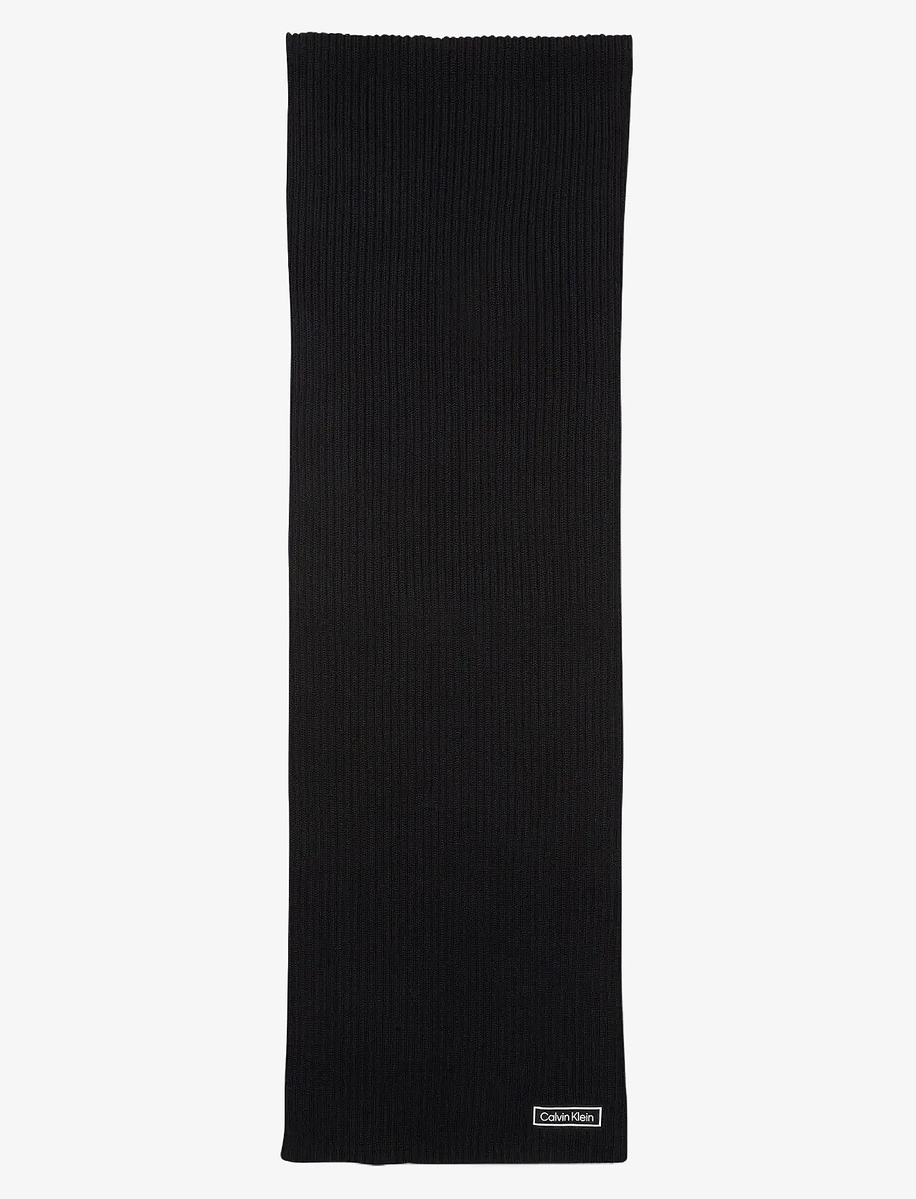Calvin Klein - PATCH CHUNKY RIB COTTON SCARF - accessoires - black - 0
