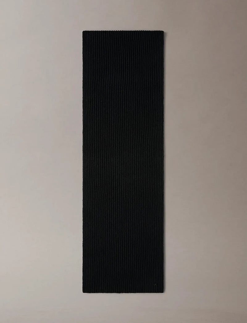 Calvin Klein - CK METAL WOOL RIB SCARF - halsdukar - black - 1
