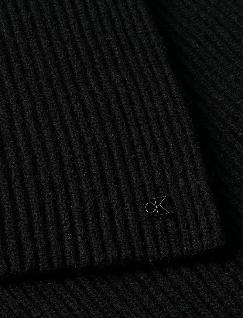 Calvin Klein - CK METAL WOOL RIB SCARF - halsdukar - black - 2