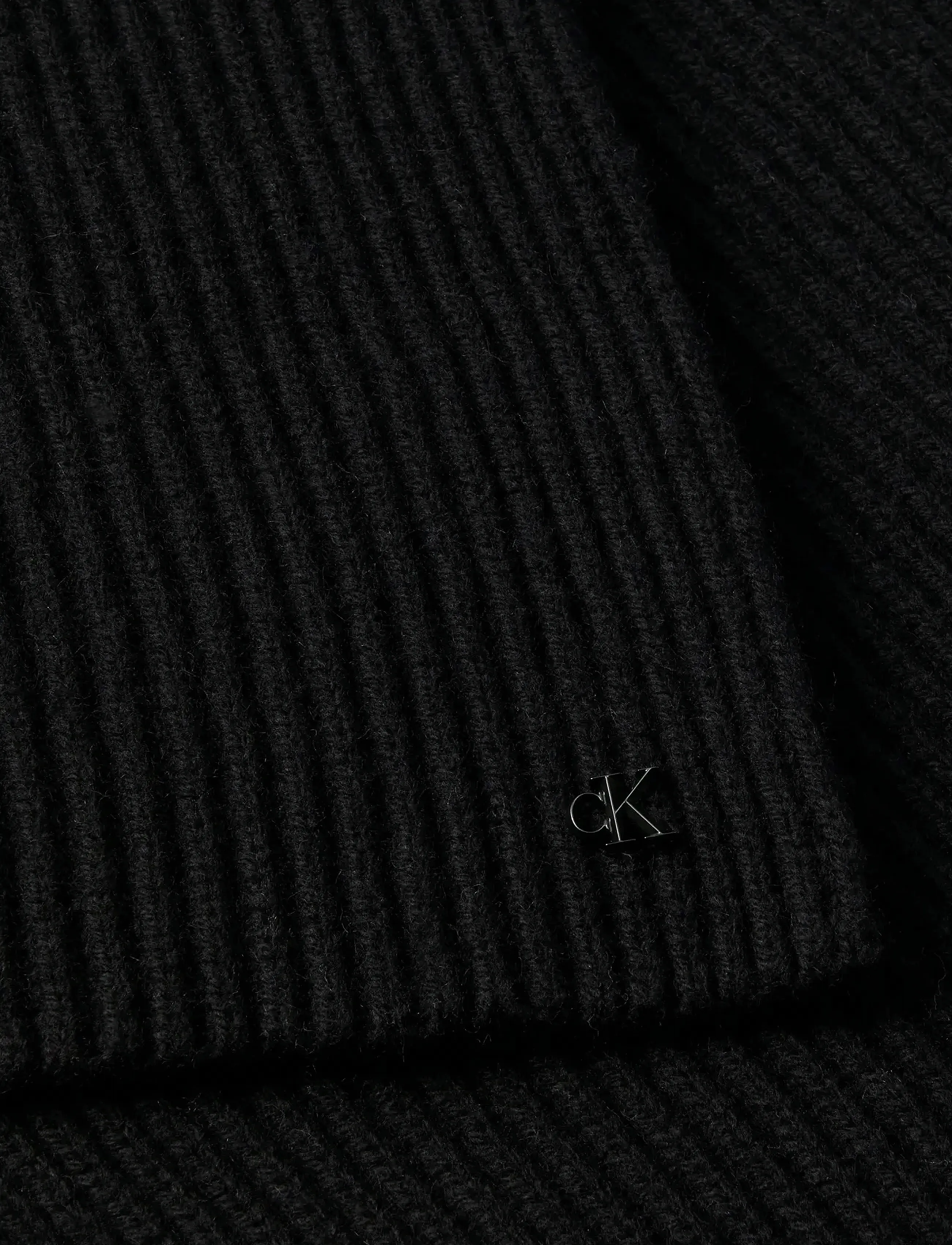 Calvin Klein - CK METAL WOOL RIB SCARF - talvesallid - black - 2