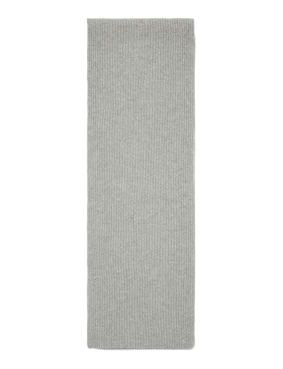 Calvin Klein - CK METAL WOOL RIB SCARF - kaulahuivit - light grey heather - 1
