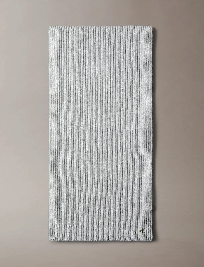 Calvin Klein - CK METAL WOOL RIB SCARF - halstørklæder - light grey heather - 0