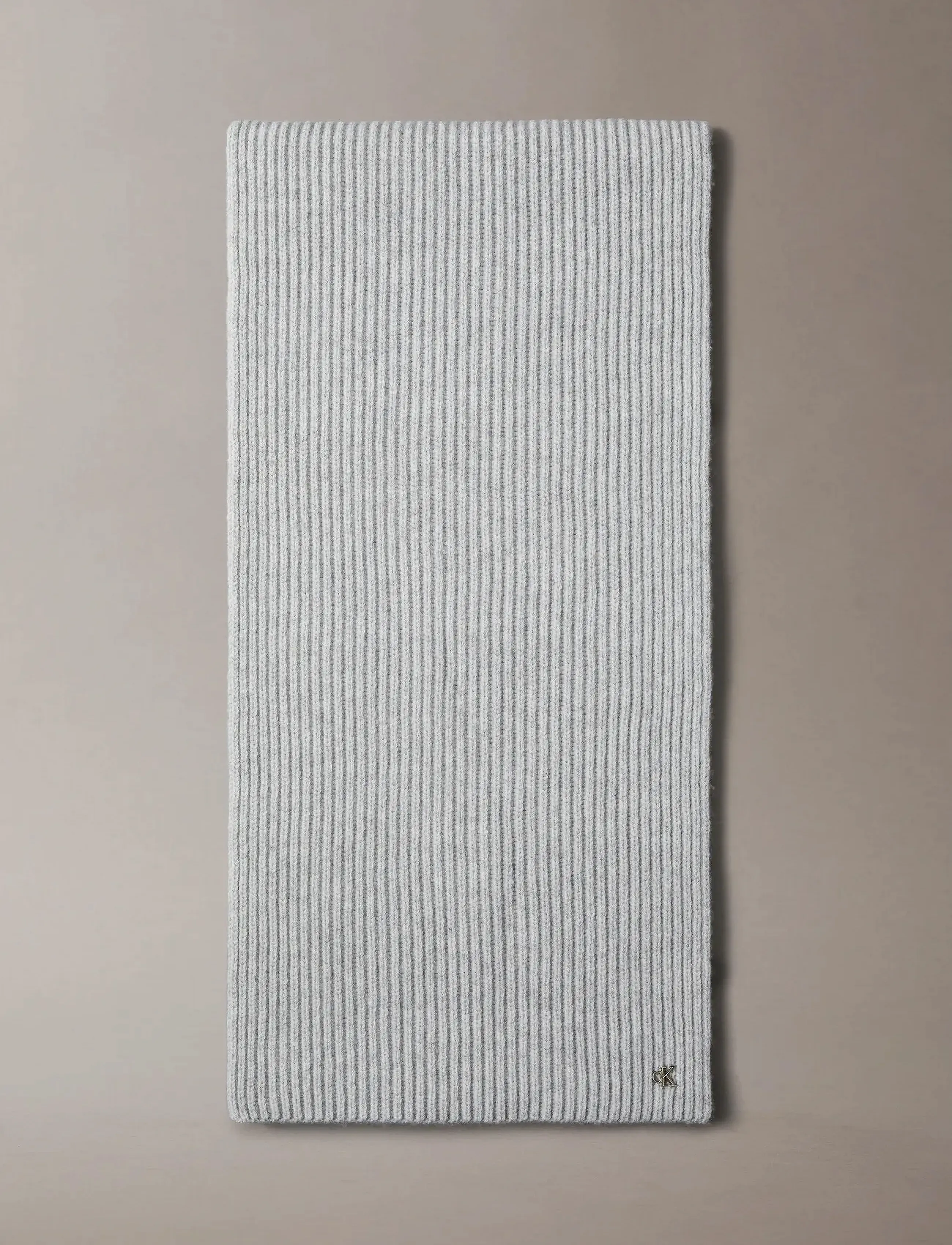 Calvin Klein CK METAL WOOL RIB SCARF - Calvin Klein - LIGHT GREY HEATHER / grey