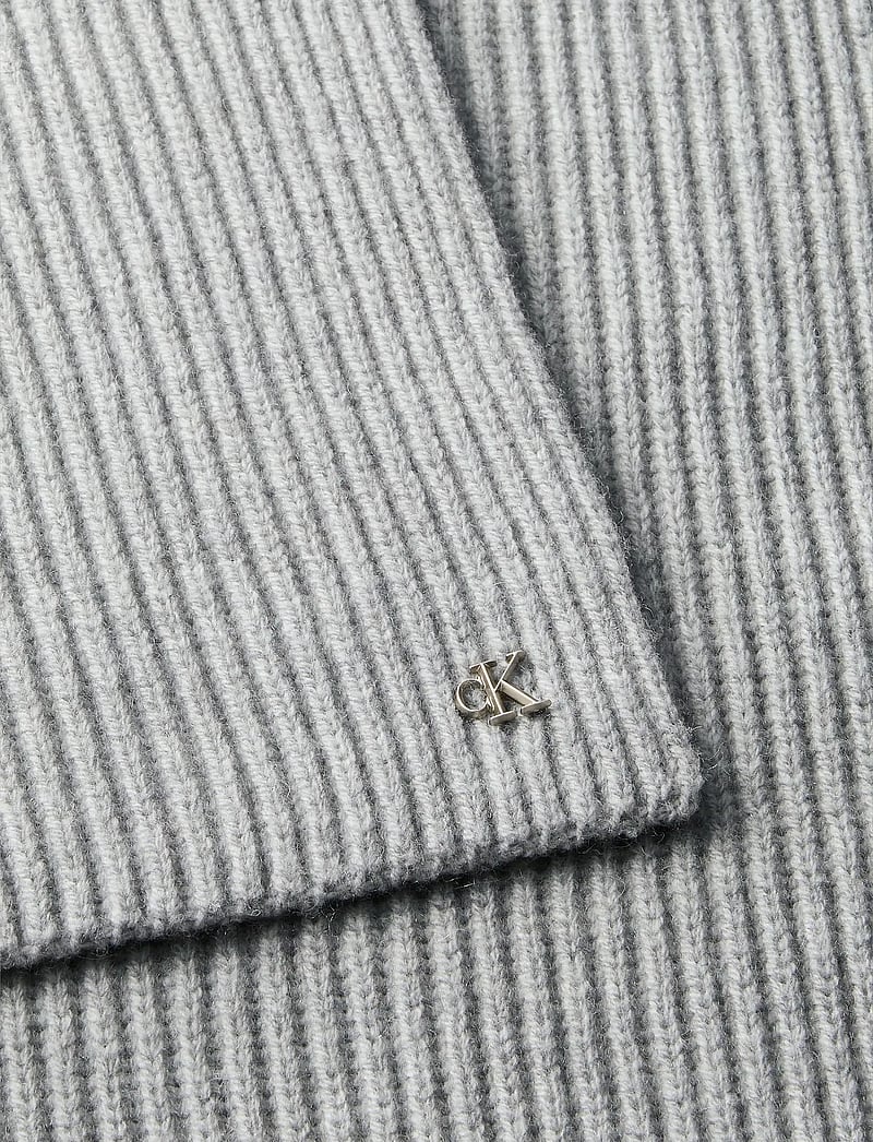 Calvin Klein - CK METAL WOOL RIB SCARF - halstørklæder - light grey heather - 2